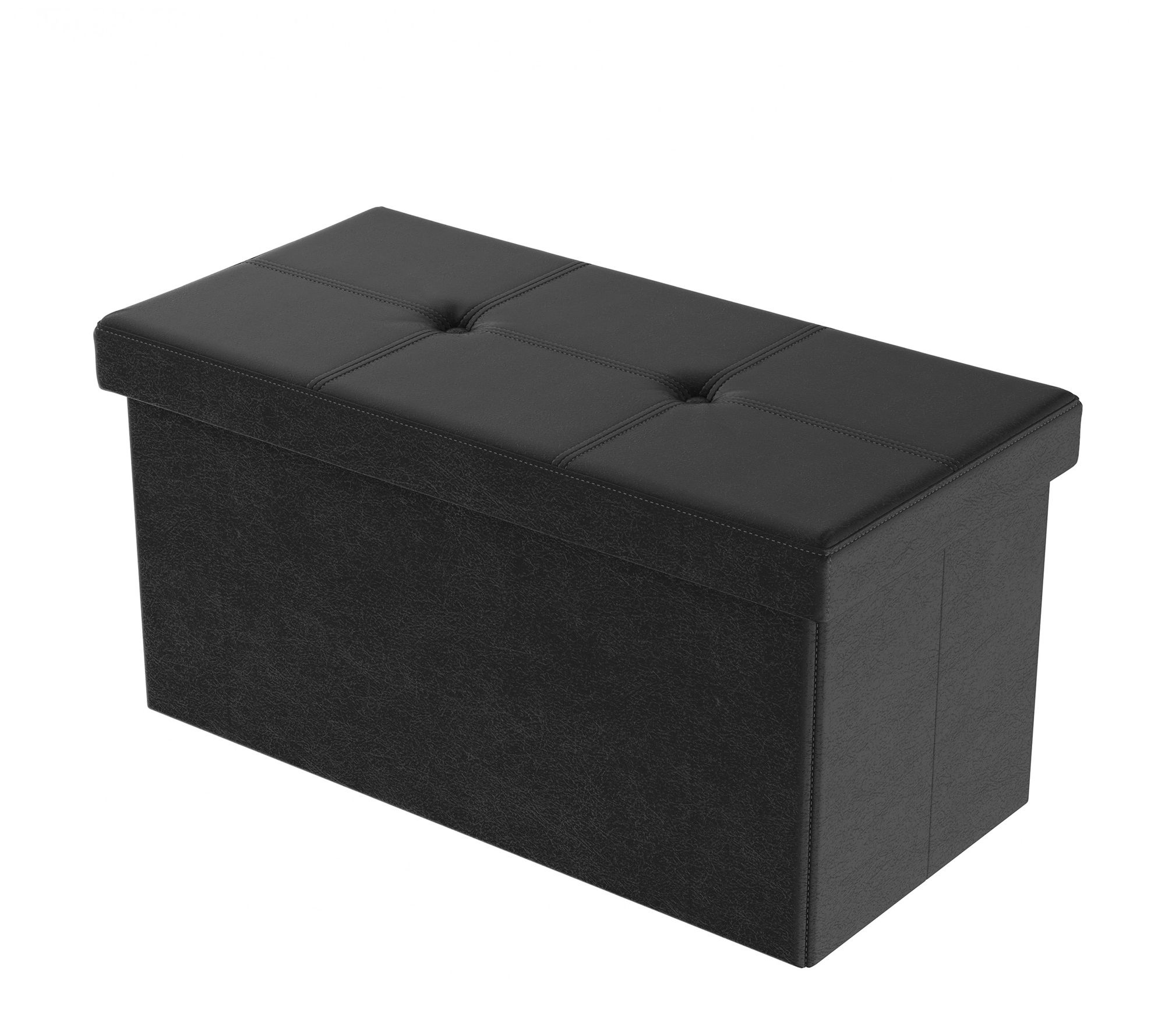Lavish Home 30" Faux Leather Storage Ottoman w/Removable Bin