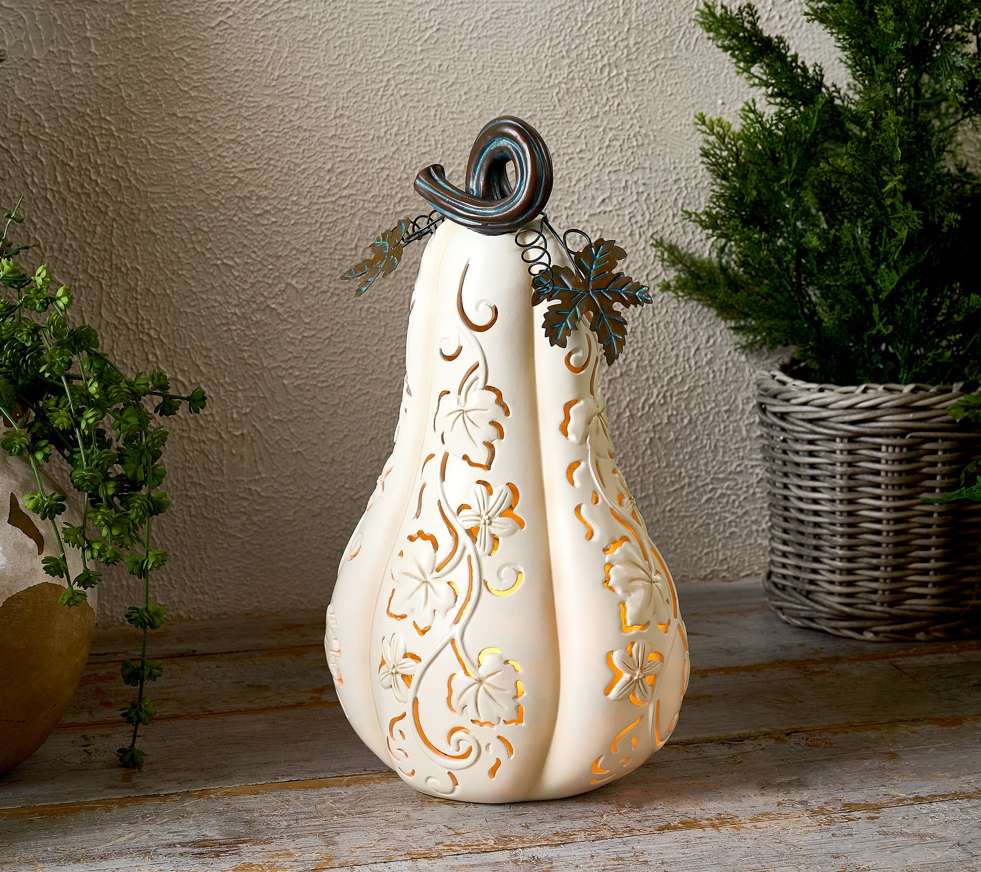 Indoor/Outdoor 19" Illuminated Oversized Gourd by Valerie