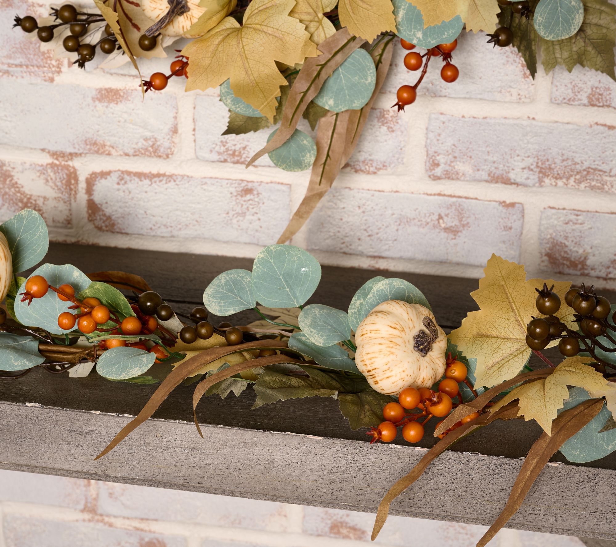 6' Pumpkin, Berry & Leaf Garland by Valerie