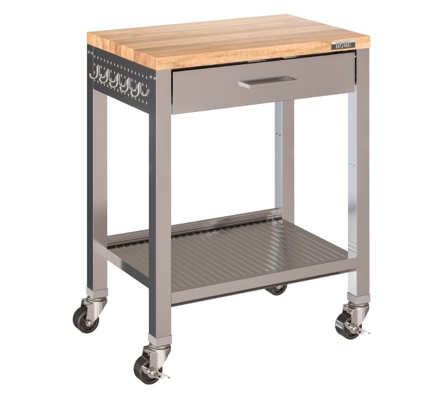 Seville Classics Workcenter Island Cart with Wo od Top