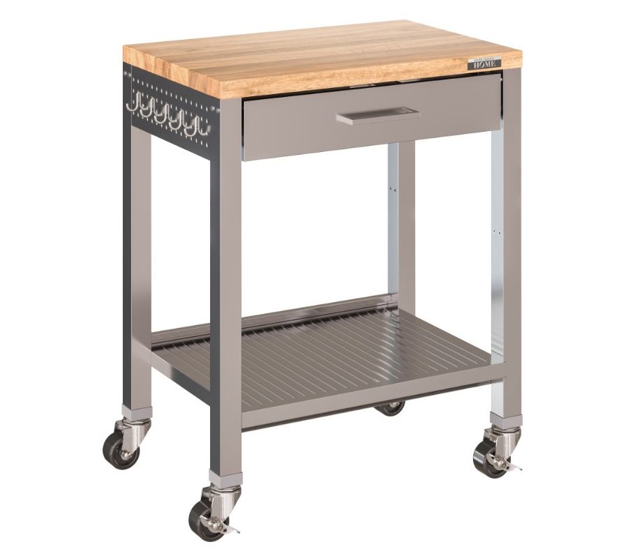 Seville Classics Workcenter Island Cart with Wood Top
