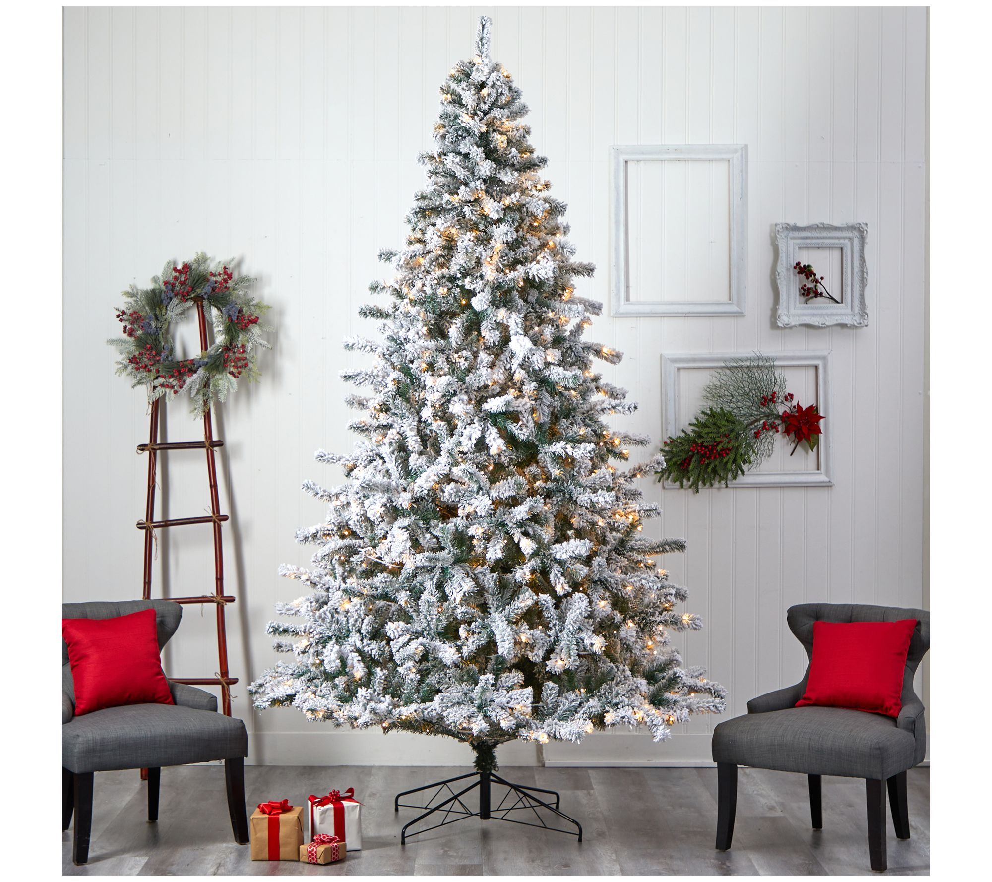 Nearly Natural 10' Flocked Christmas Tree