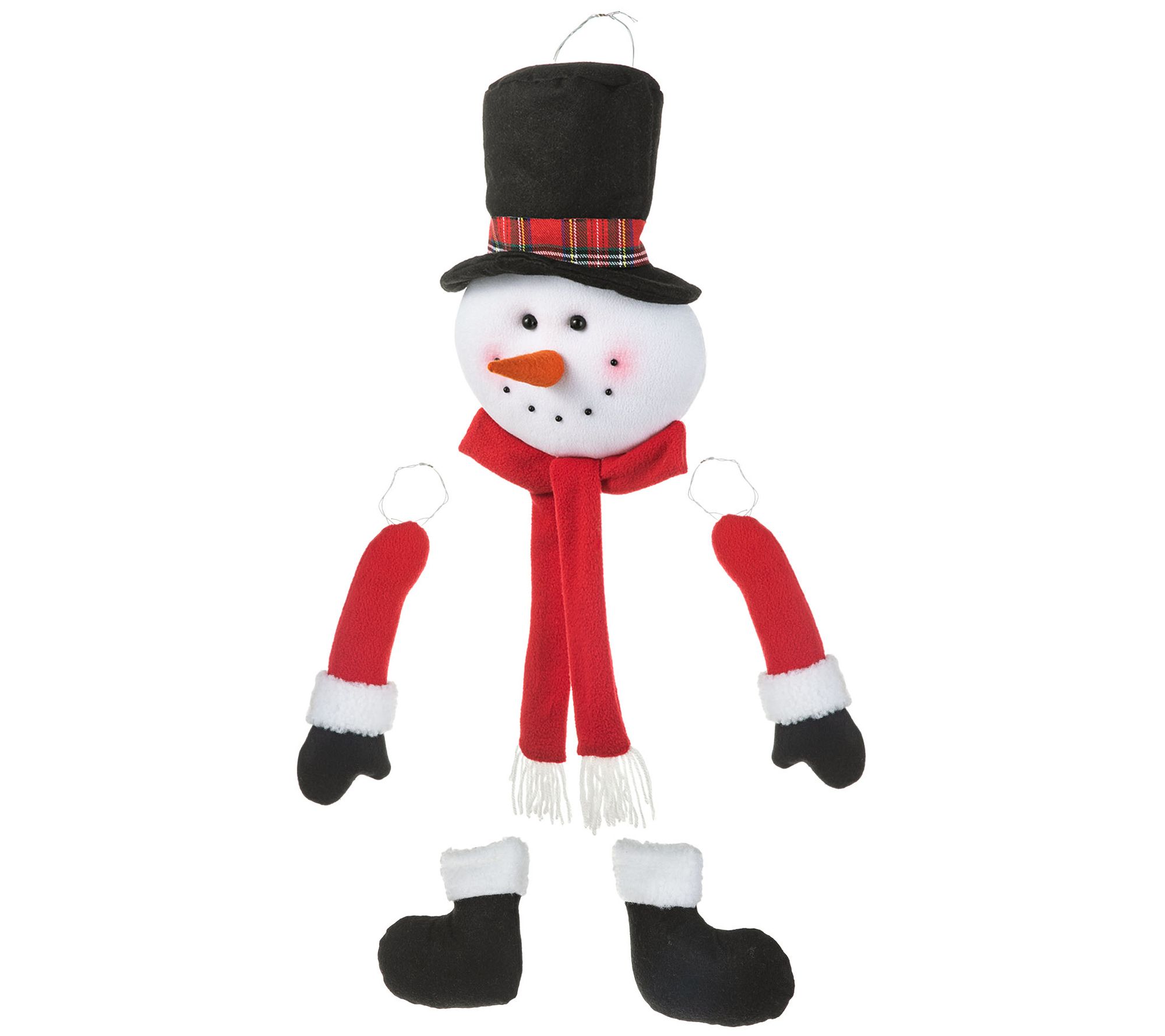 Glitzhome 20"H Fabric Christmas Snowman WreathOrnament
