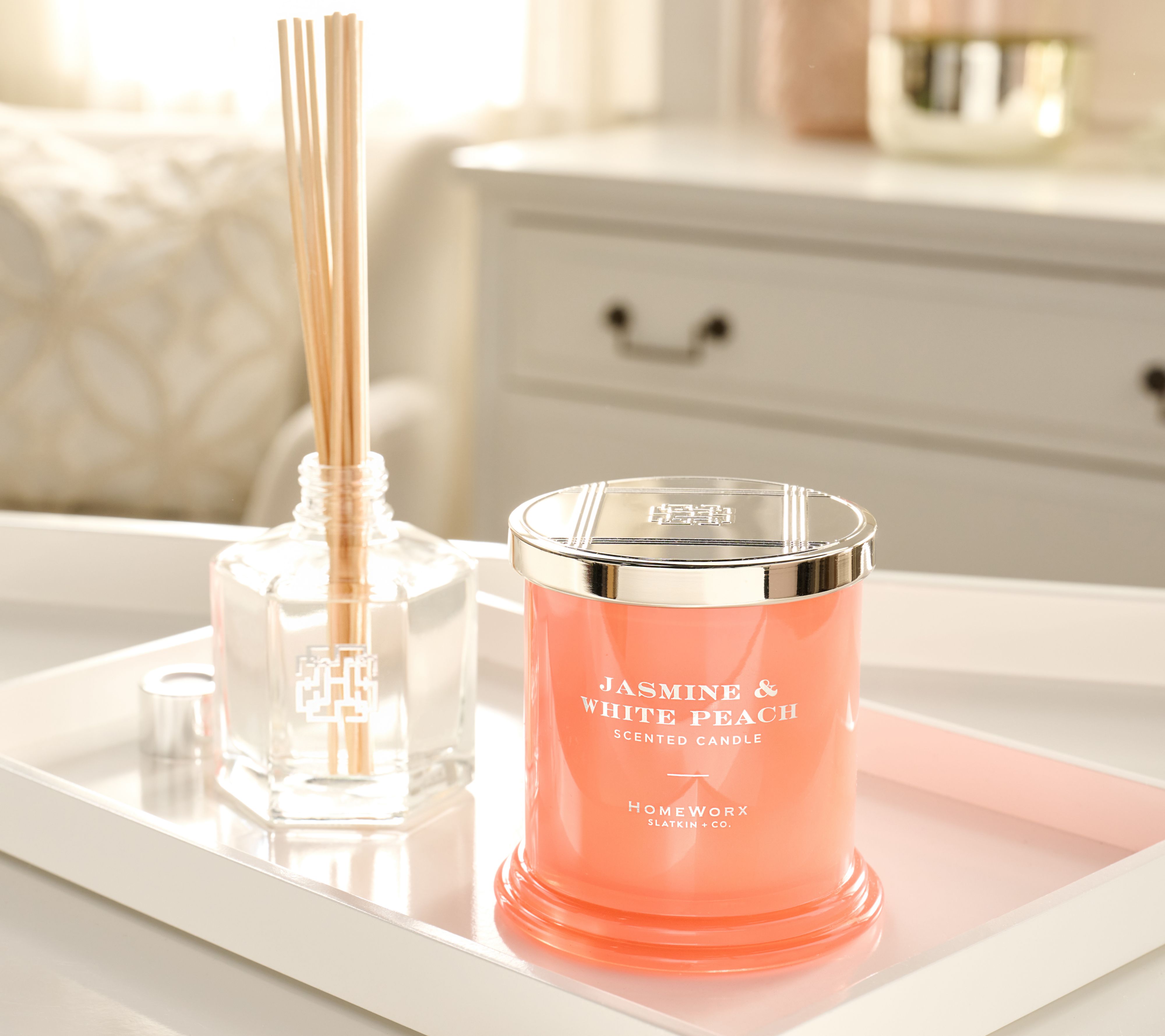 "As Is" HomeWorx by Slatkin & Co. 8oz Candle & Reed Diffuser