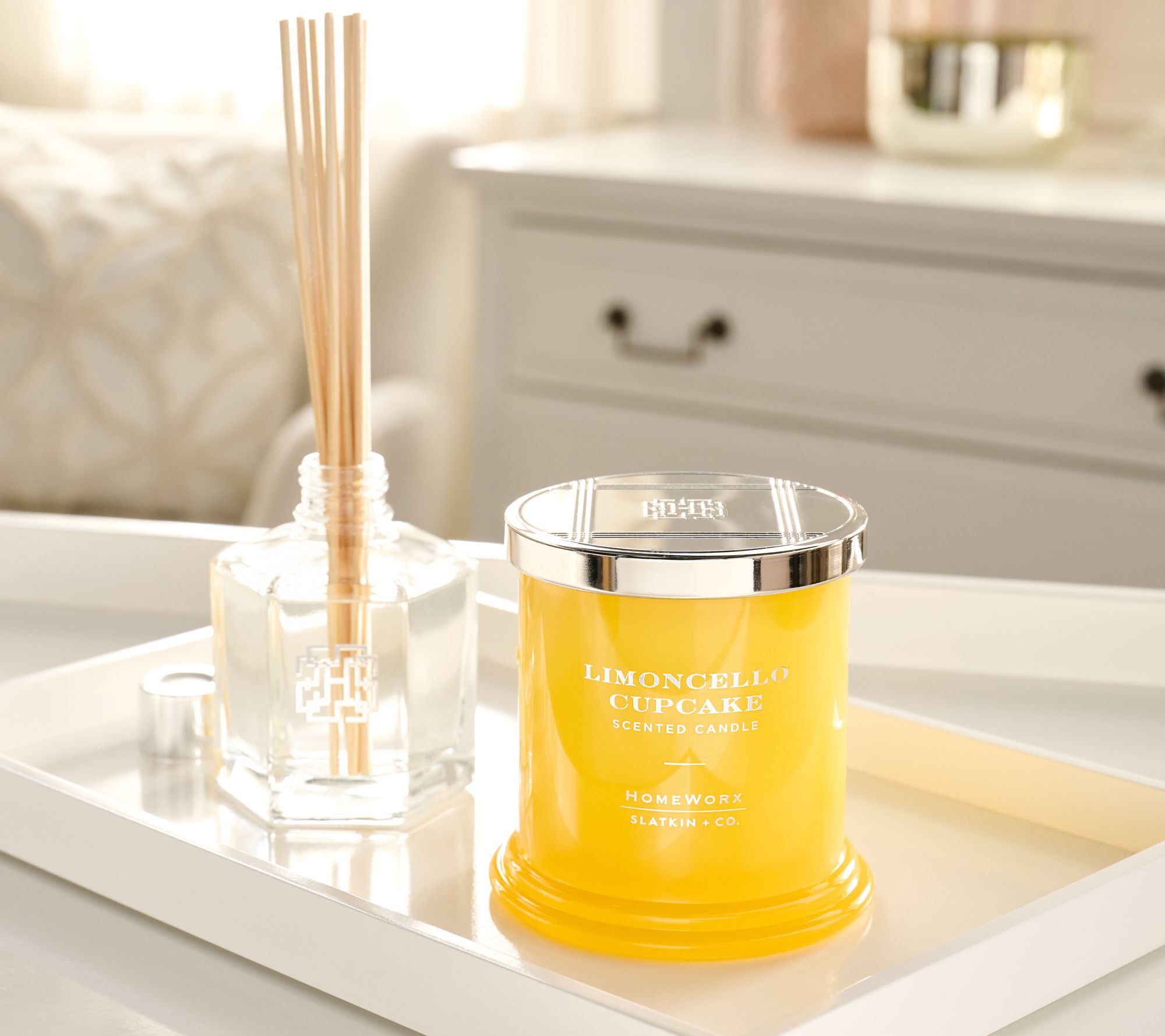 "As Is" HomeWorx by Slatkin & Co. 8oz Candle & Reed Diffuser