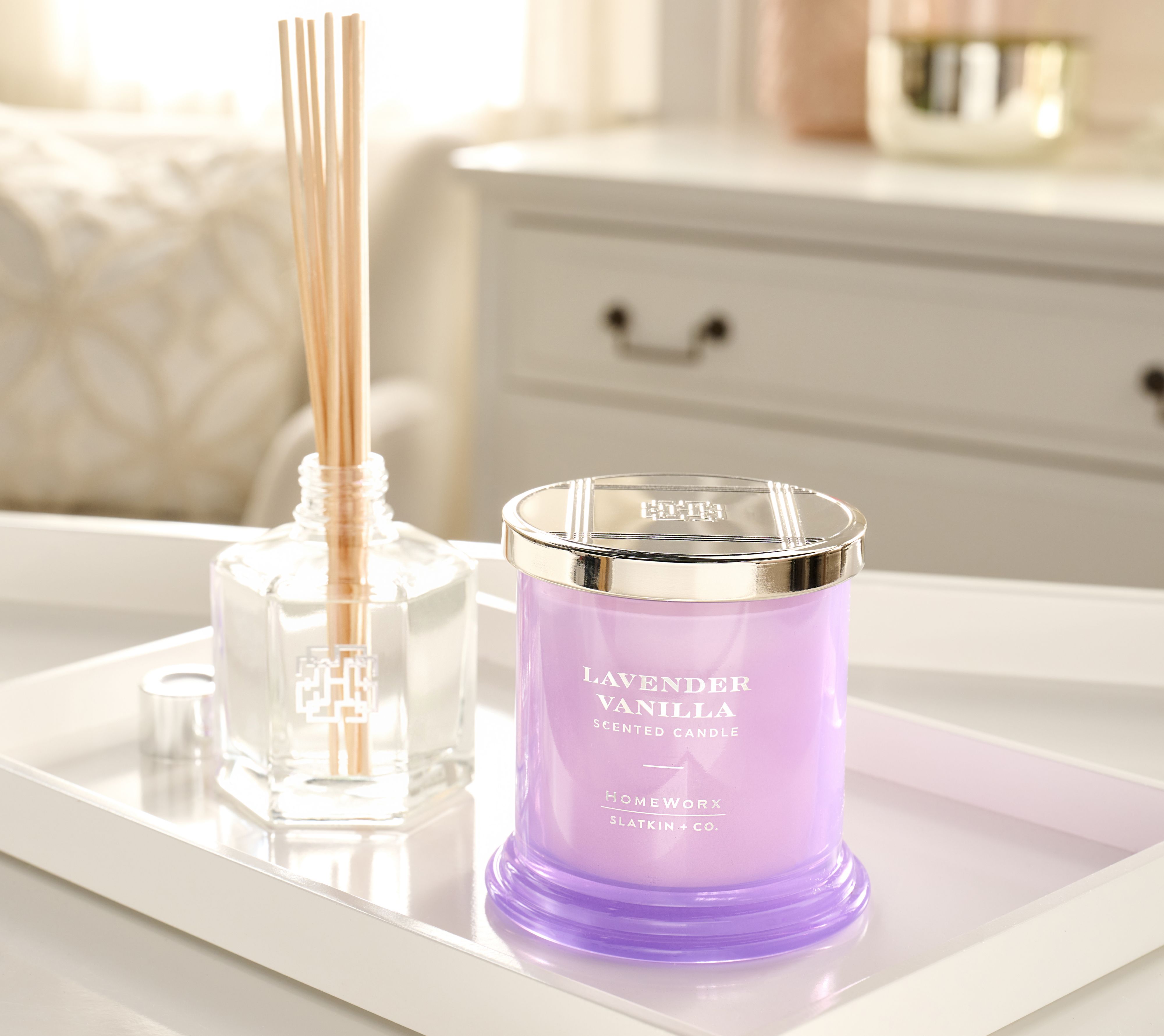 "As Is" HomeWorx by Slatkin & Co. 8oz Candle & Reed Diffuser