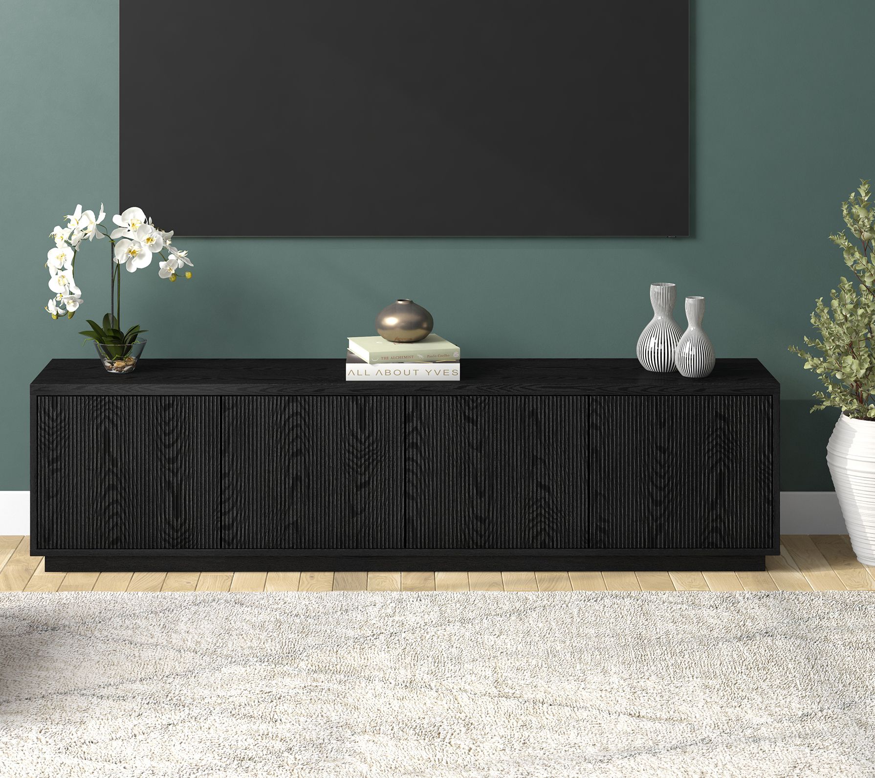 Hudson&Canal Hanson Rectangular TV Stand for TV's up to 85"