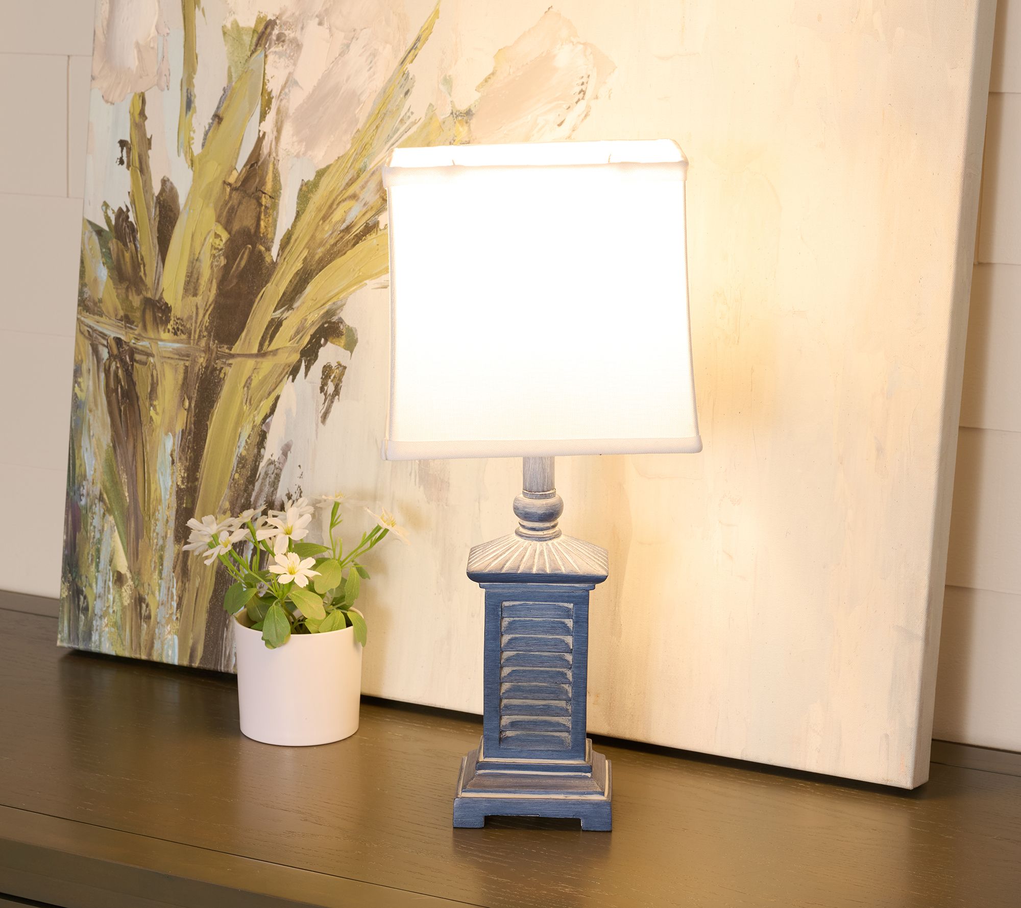 18.5" Shutter Lamp with Shade by Valerie