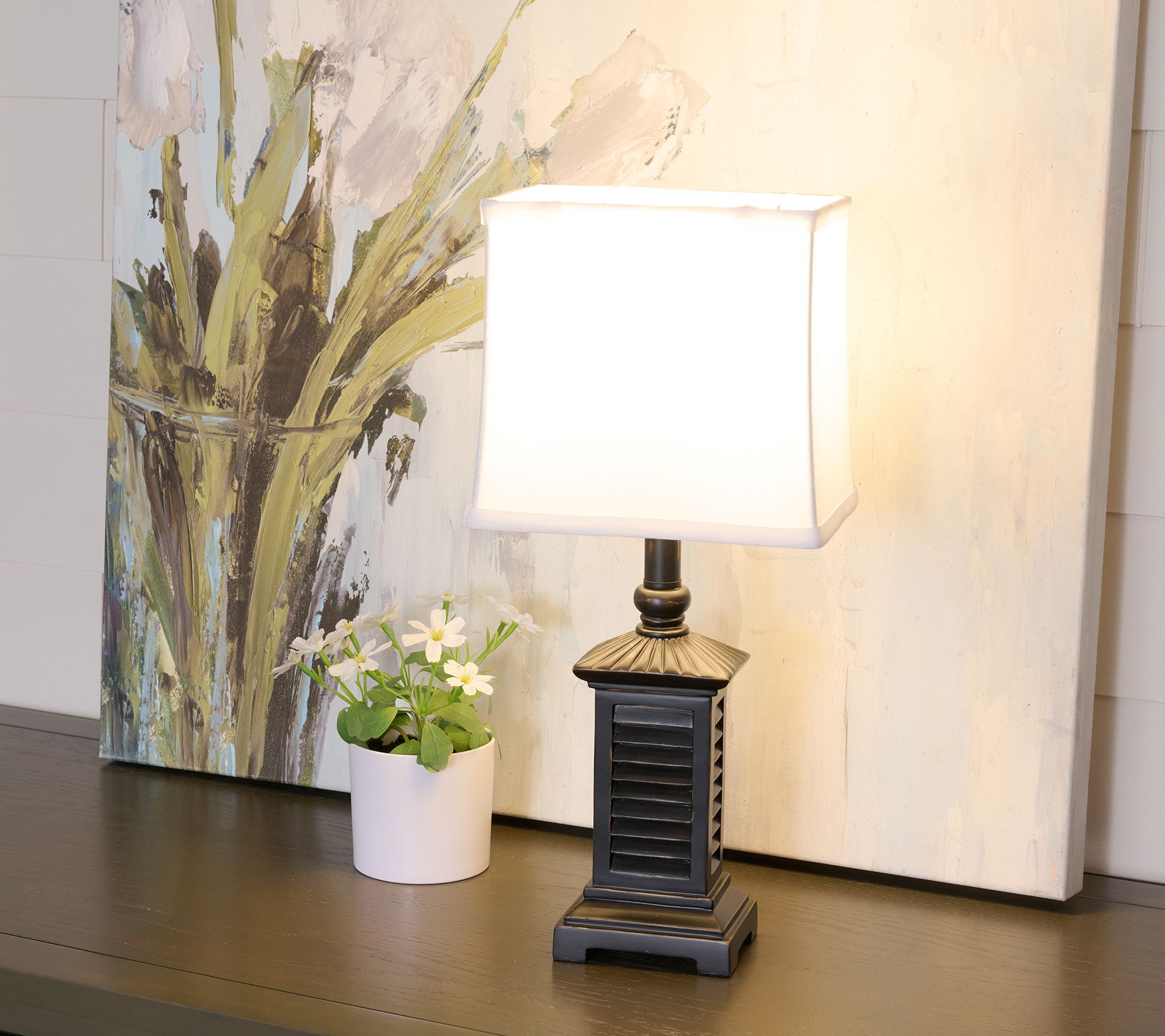 18.5" Shutter Lamp with Shade by Valerie