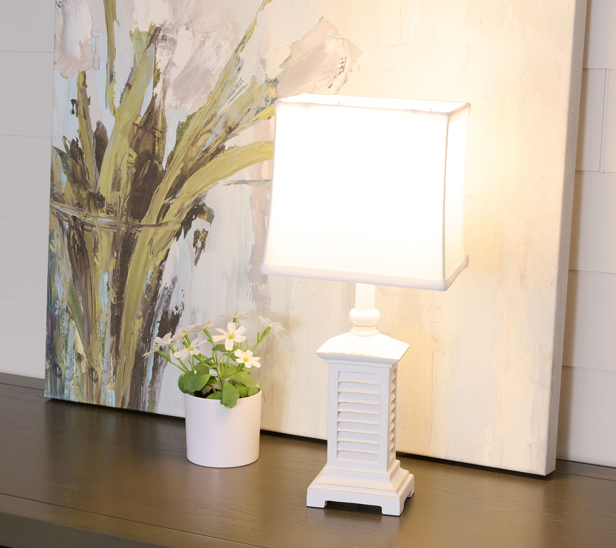 18.5" Shutter Lamp with Shade by Valerie