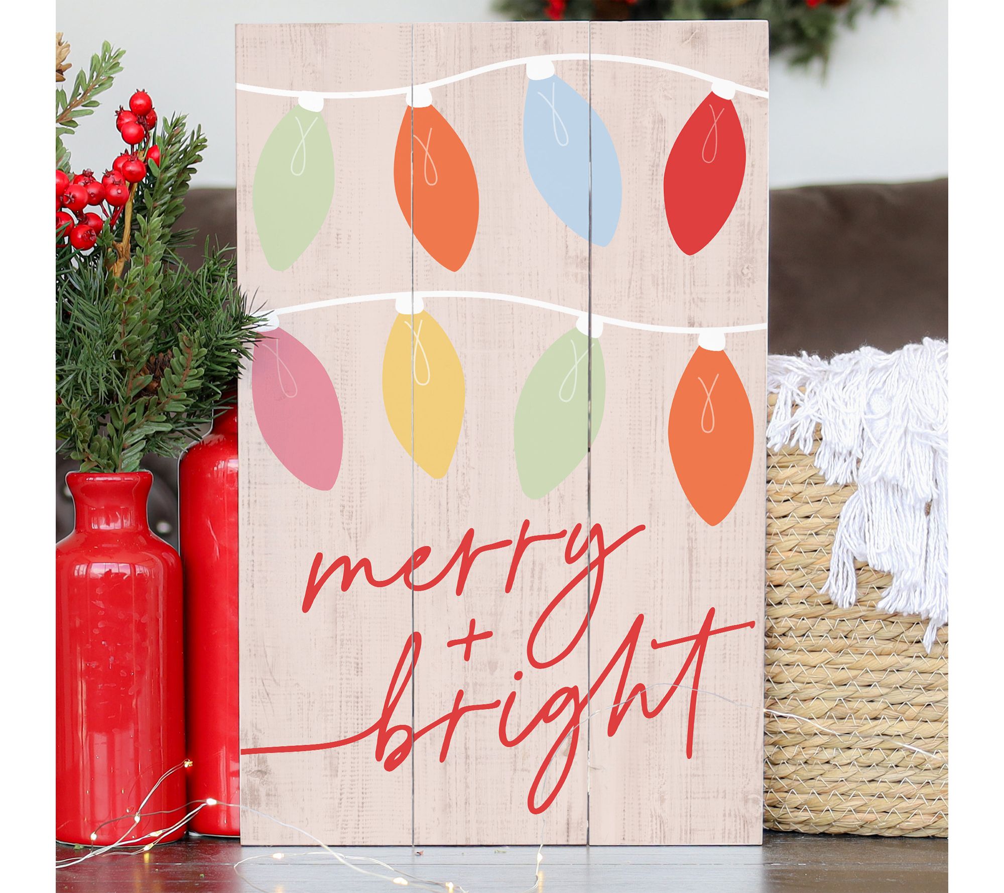 Sincere Surroundings 16" Merry Bright Lights Rustic Pallet
