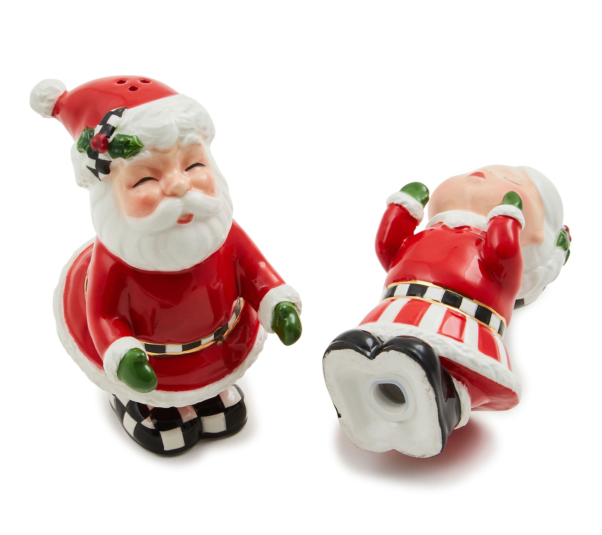 MacKenzie- Childs Kissing Clauses Salt & Pepper Set - QVC.com