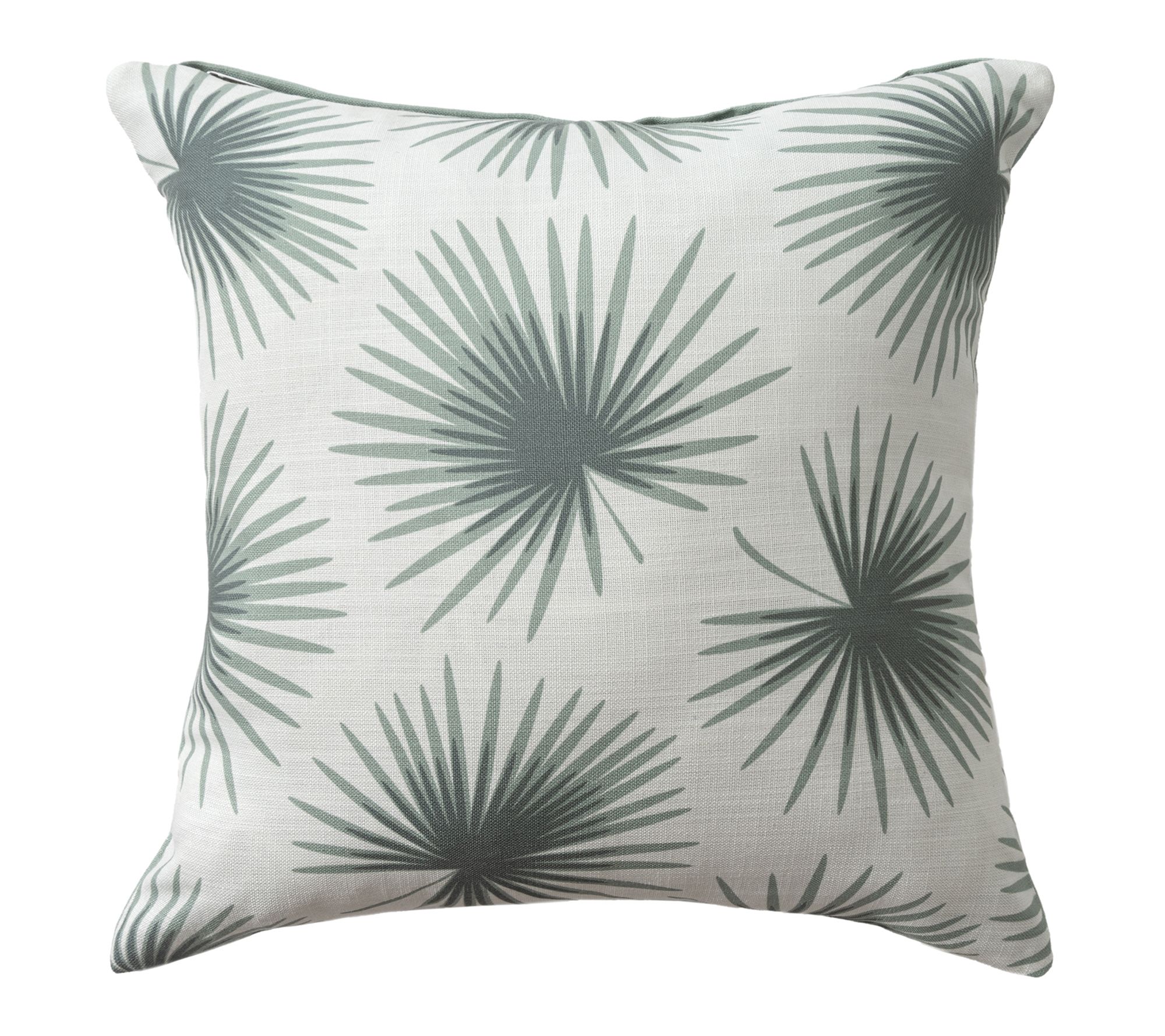 Ox Bay Sage/White Floral Tropical Polyester Pillow, 18" x 18"