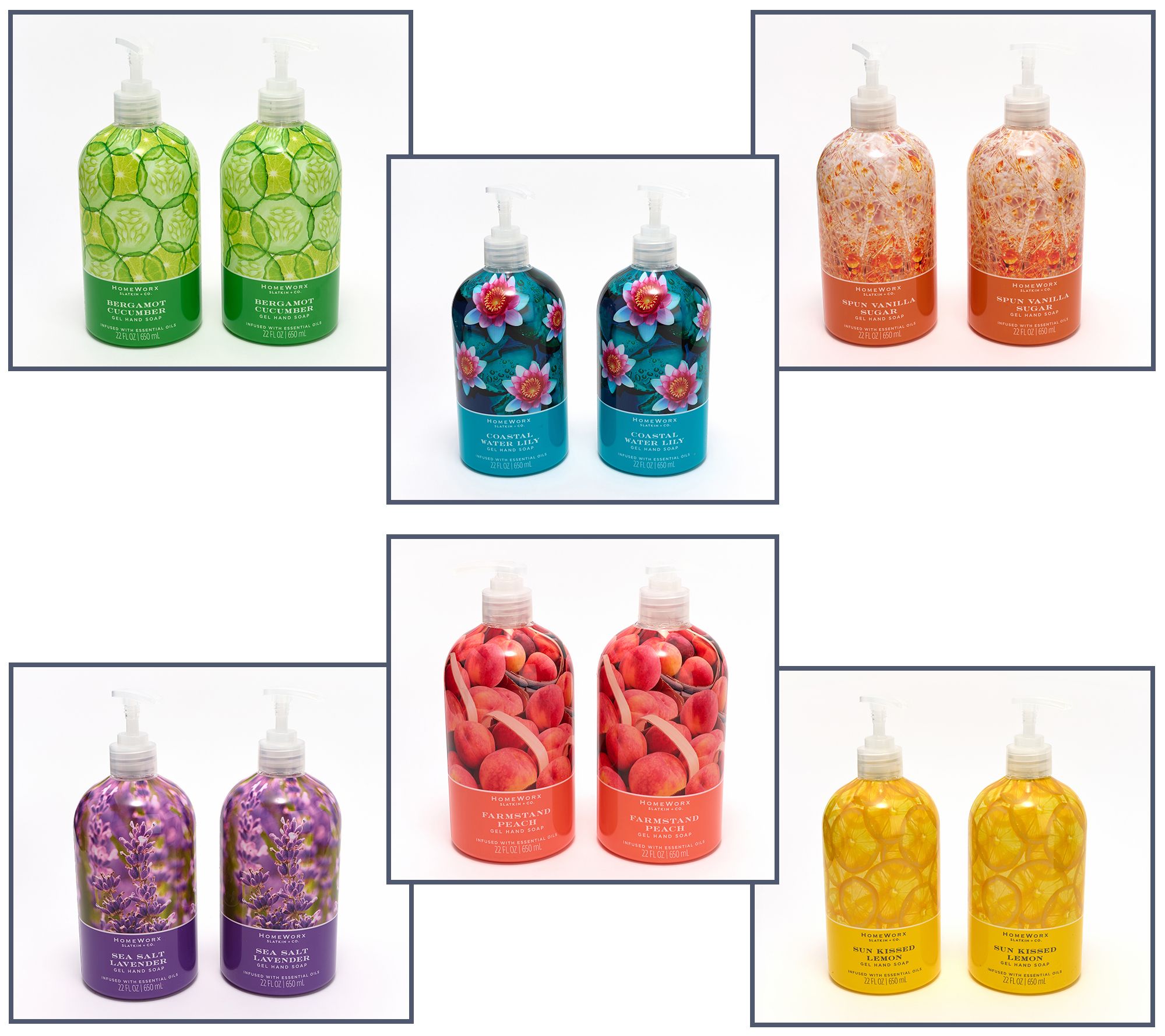 HomeWorx by Slatkin + Co. S/2 22oz Core Favorites Gel