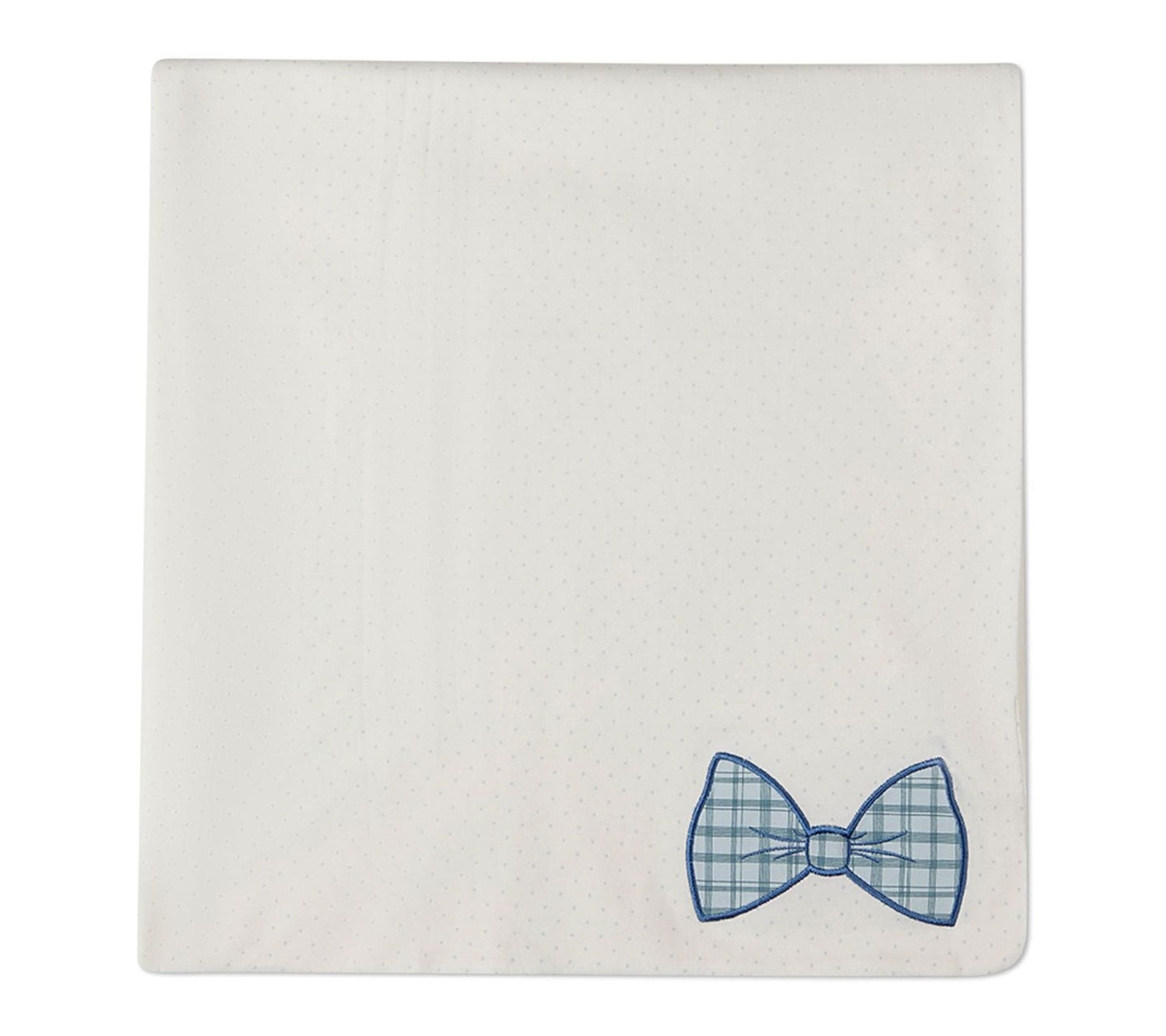 MiniMoi Baby Boys Put A Bow On It Embroidered Swaddle Blanket