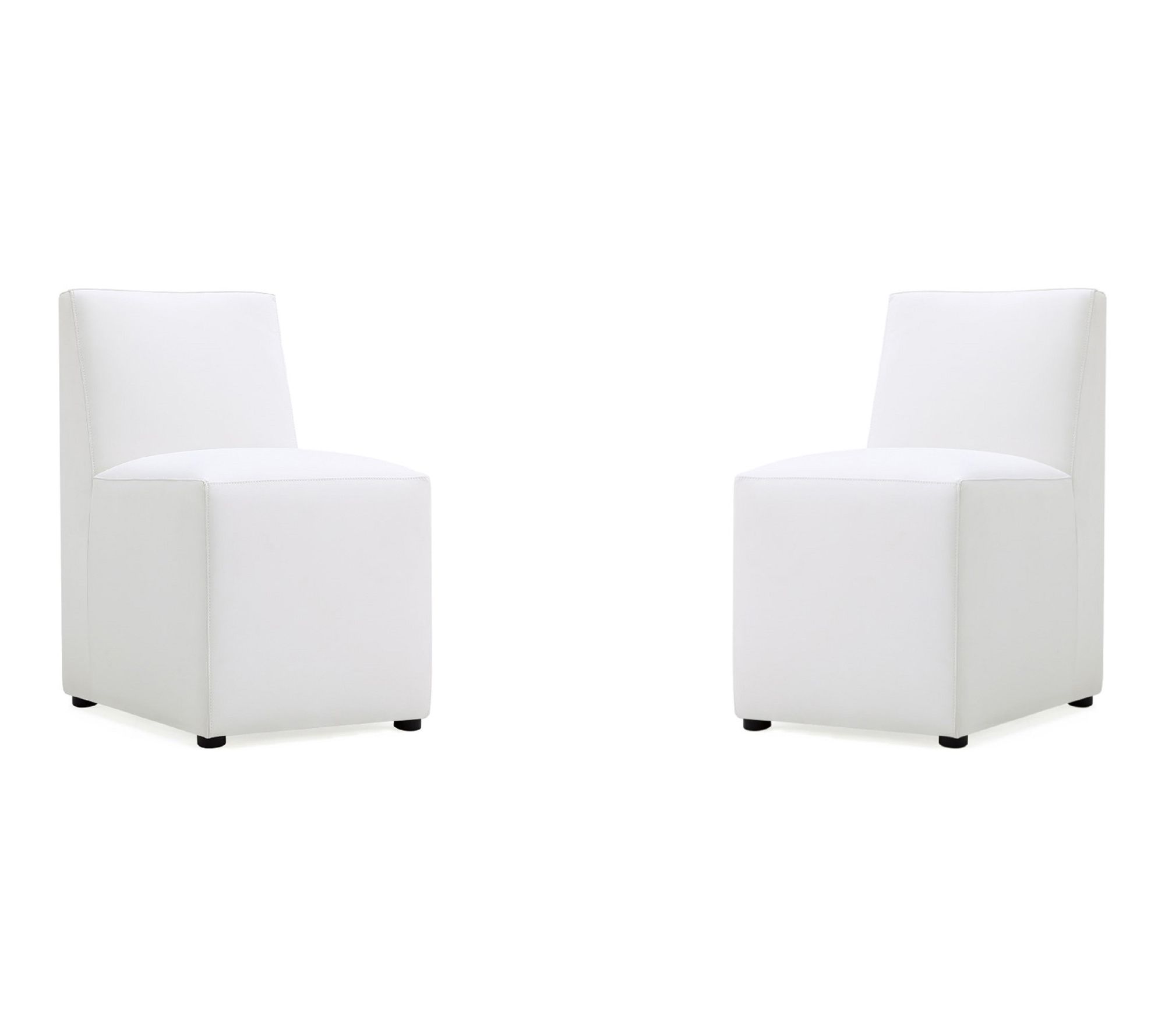 Manhattan Comfort Anna Square Vegan Leather Chair - Set of 2