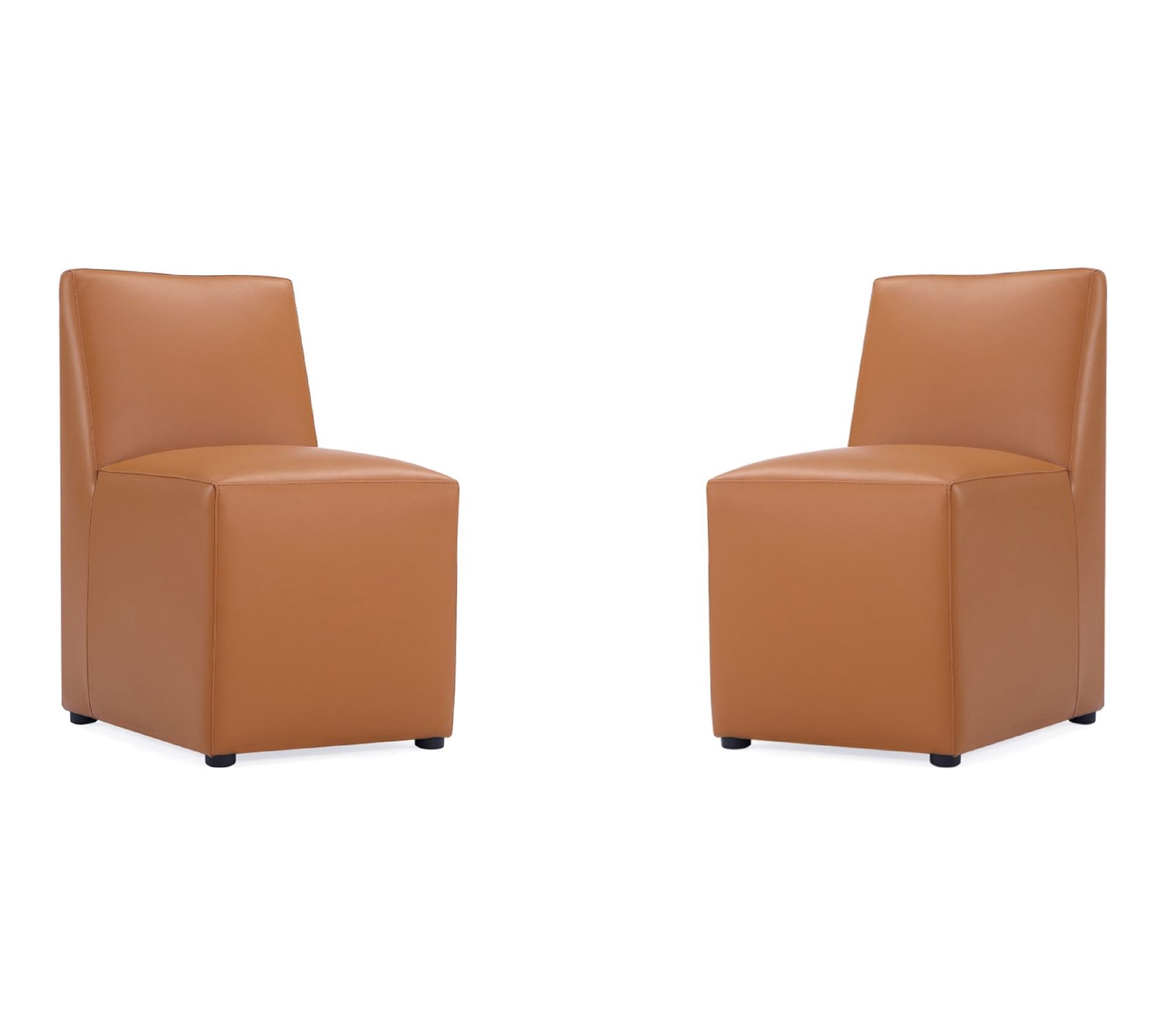 Manhattan Comfort Anna Square Vegan Leather Chair - Set of 2