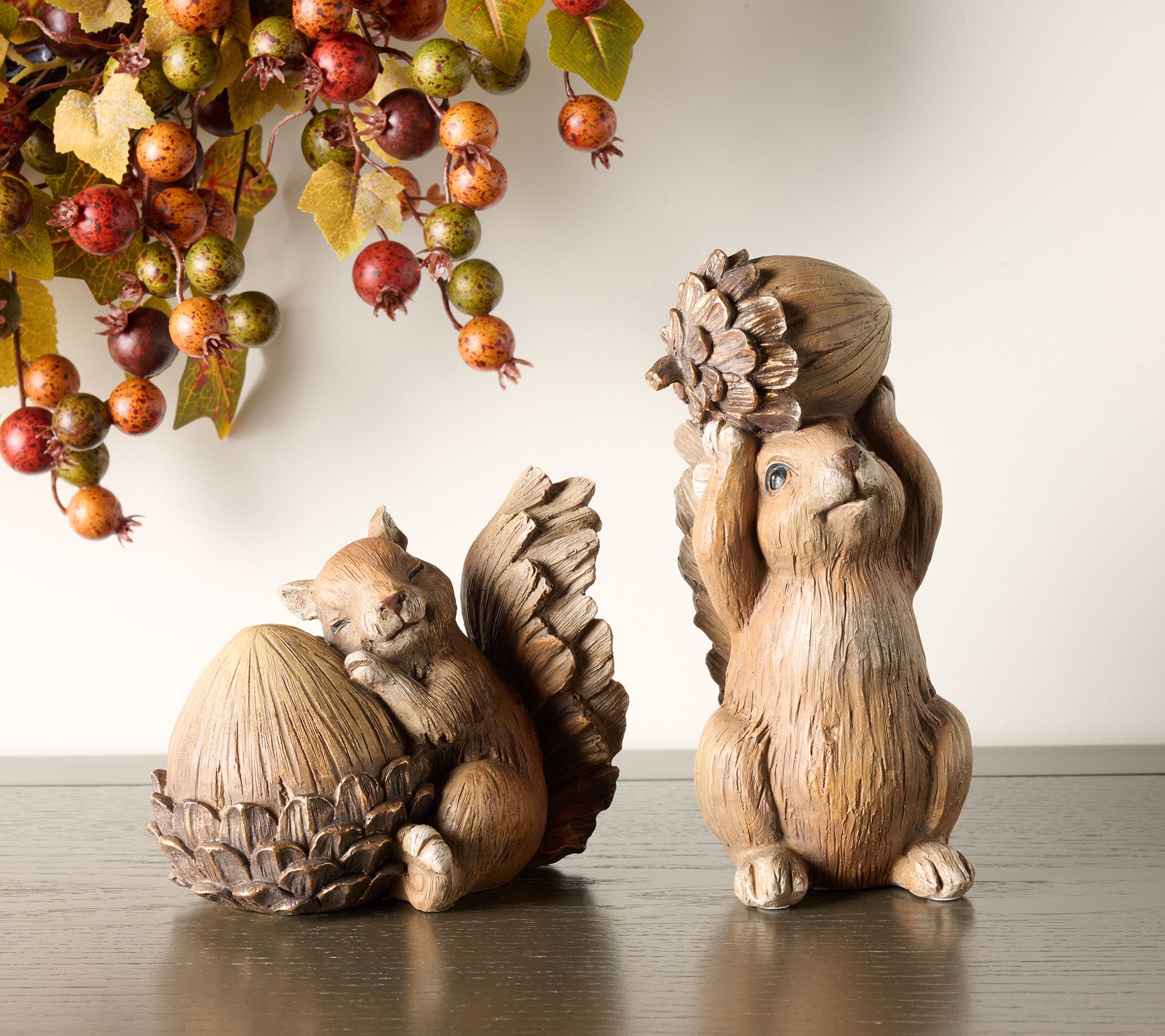 Set of 2 Squirrels with Acorns by Valerie