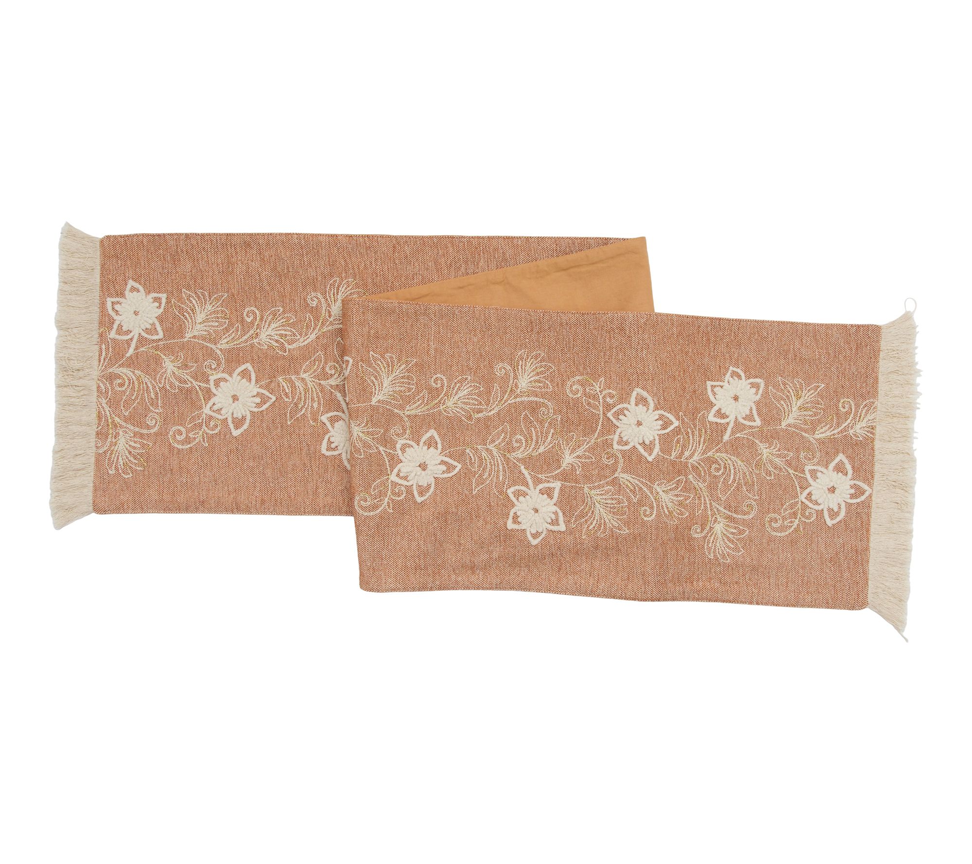 Harvest Floral Fringed and Wov en Table Runner by Valerie
