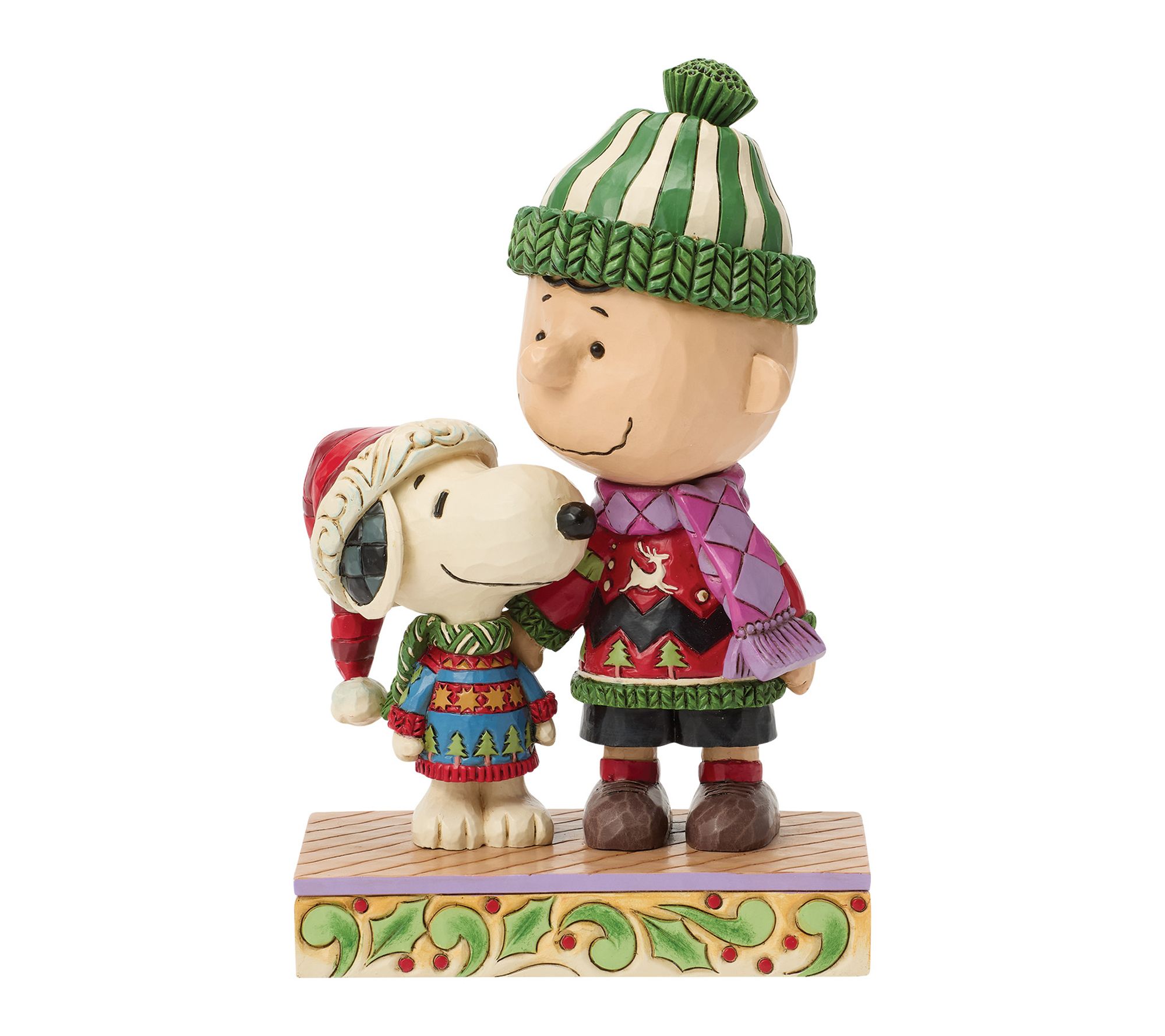 Jim Shore Peanuts Snoopy & Charlie Christmas Sweaters Figurine