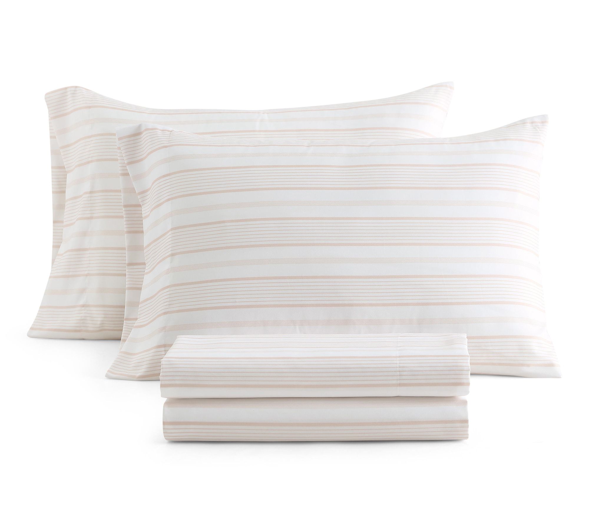 Martha Everyday Madison Stripe Light Pink KingSheet Set