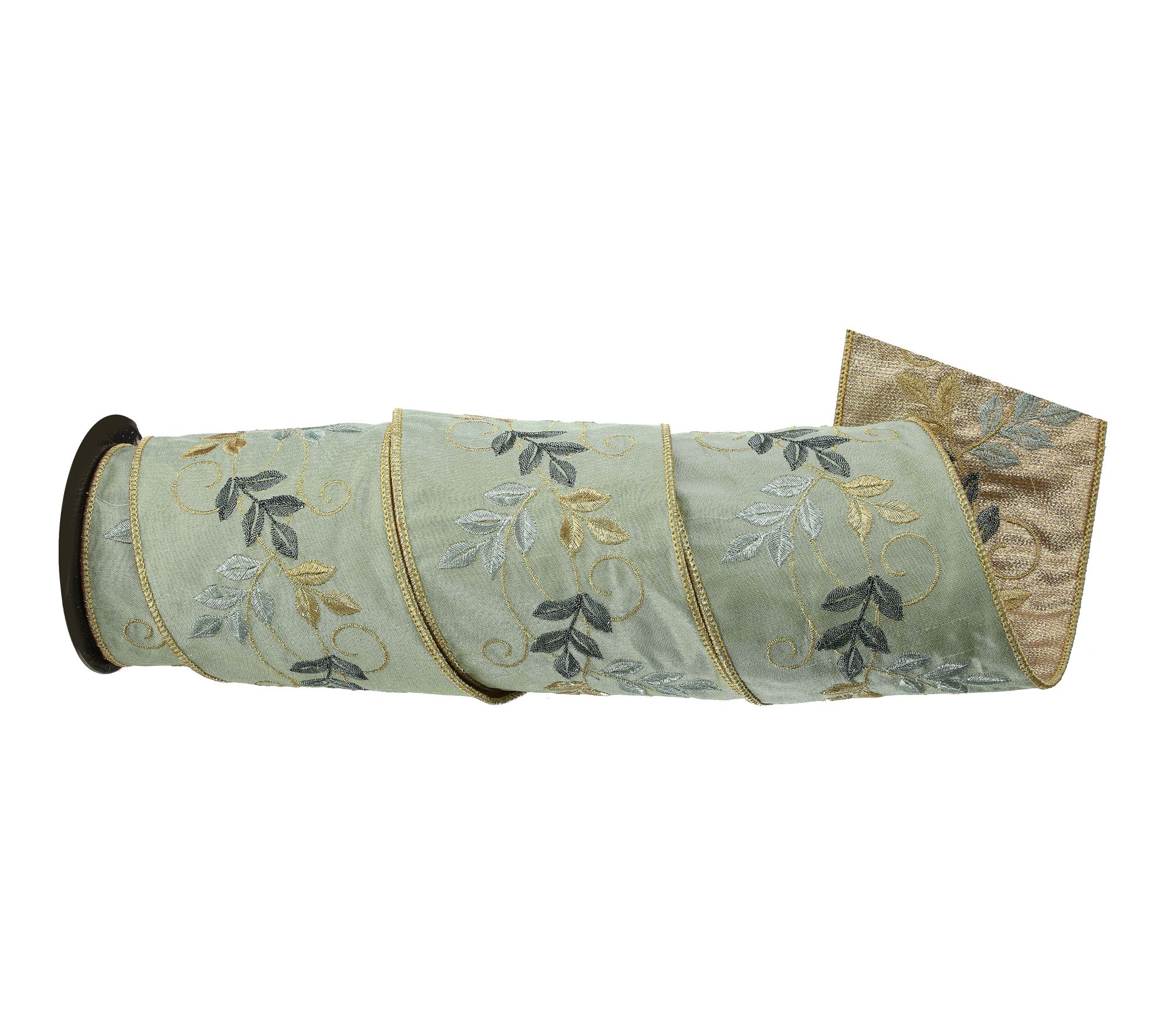 4"X5y Dupion Botanical Leaf Garland Ribbon by Valerie