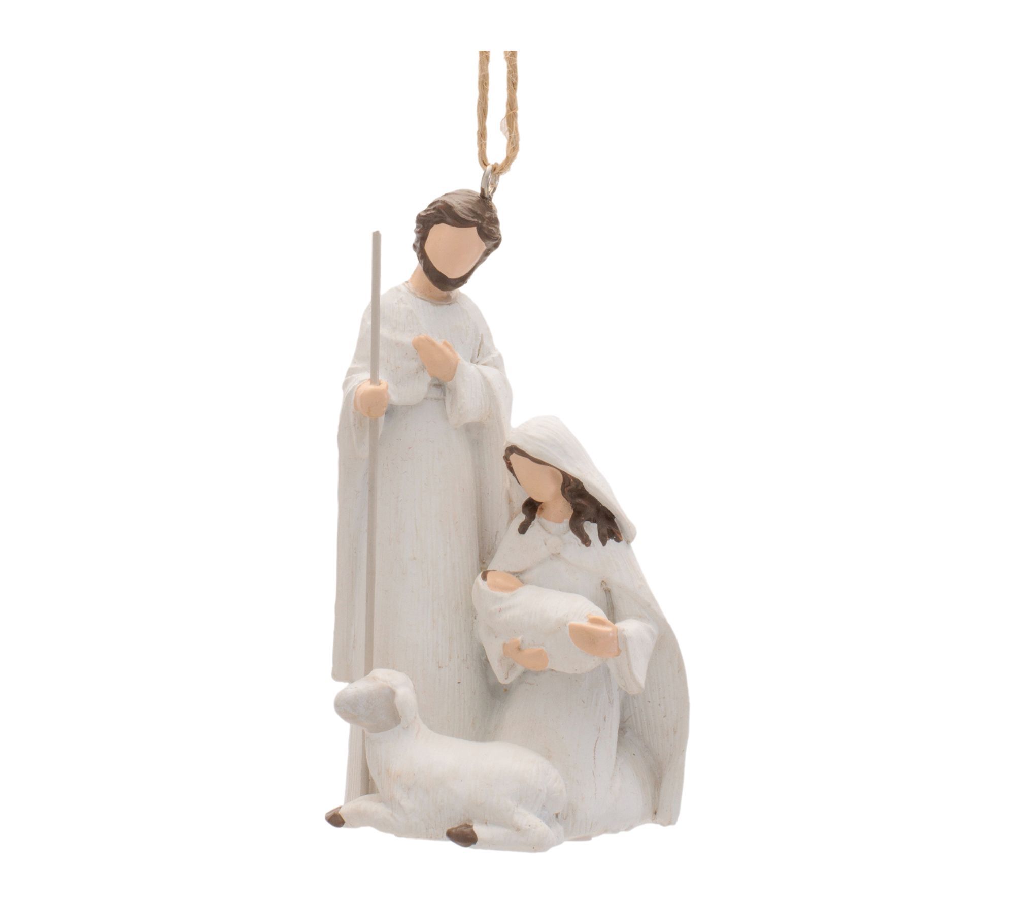 Melrose Holy Family Nativity Ornament with Lamb (Set of 6)