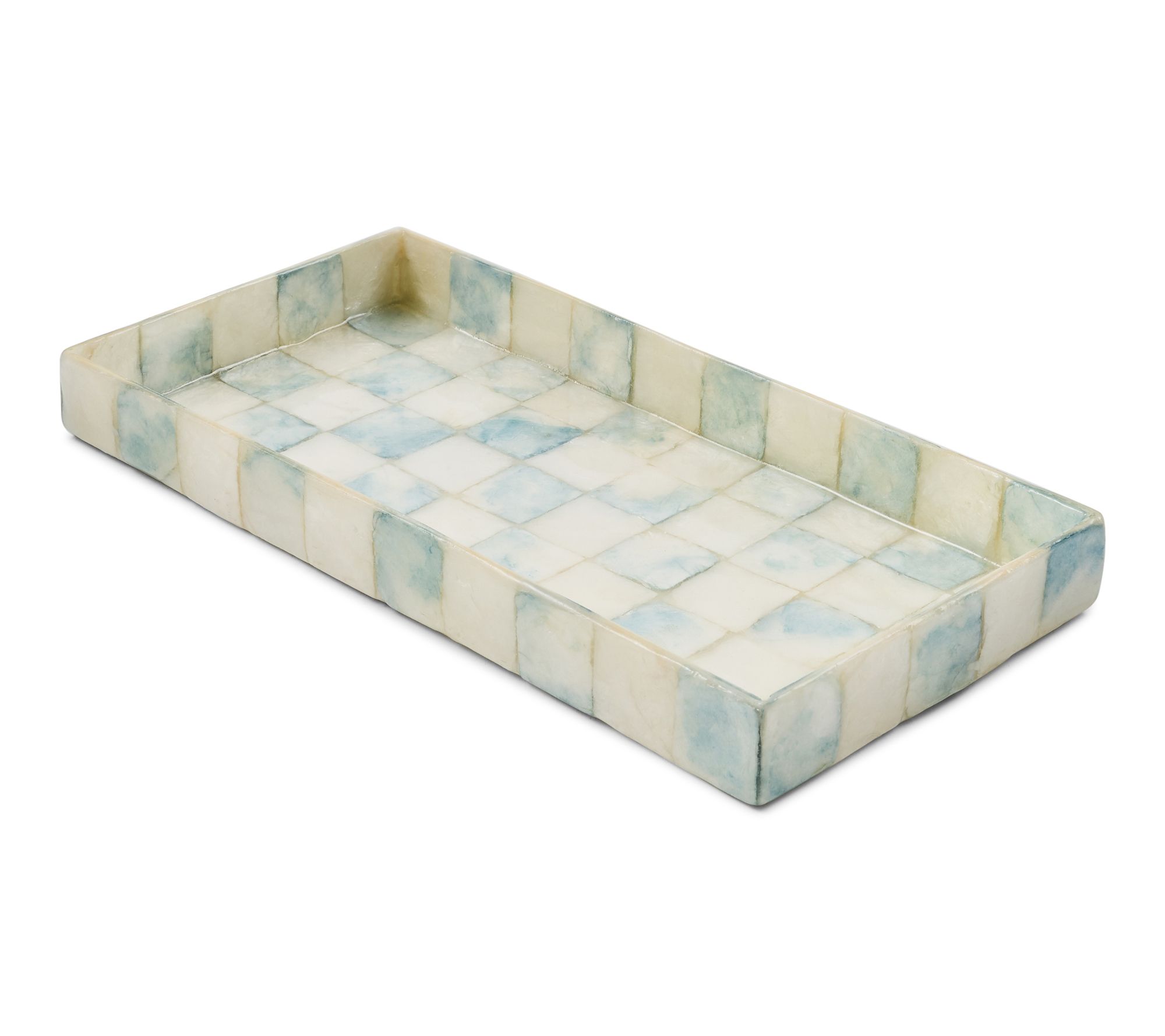 MacKenzie -Childs Sky Check Capiz Vanity Tray