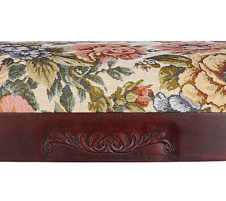 Thomas Pacconi Handcarved Floral Upholstered Bench - QVC.com