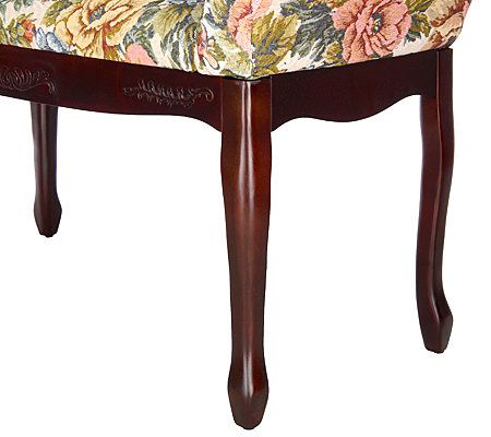 Thomas Pacconi Handcarved Floral Upholstered Bench - QVC.com