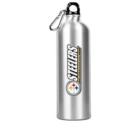 NFL Pittsburgh Steelers 34 oz. Silver AluminumWater Bottle 