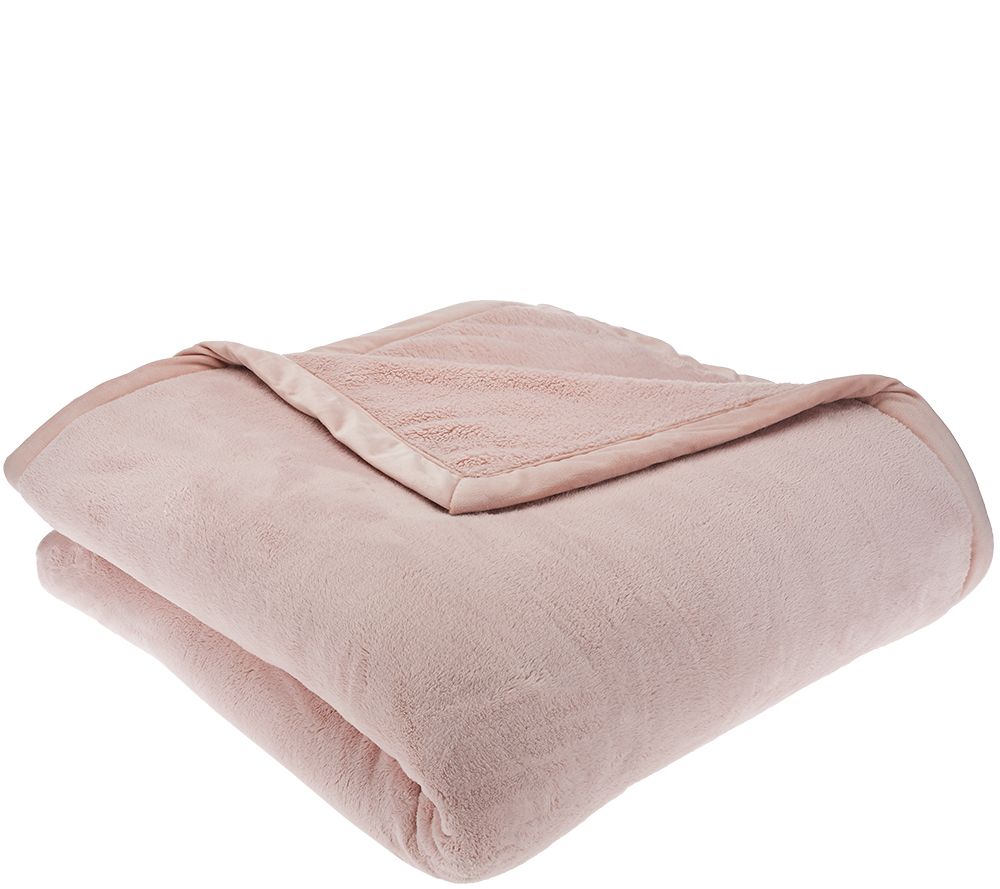 Berkshire Oversized Full Primalush Blanket w/ Faux Mink Binding