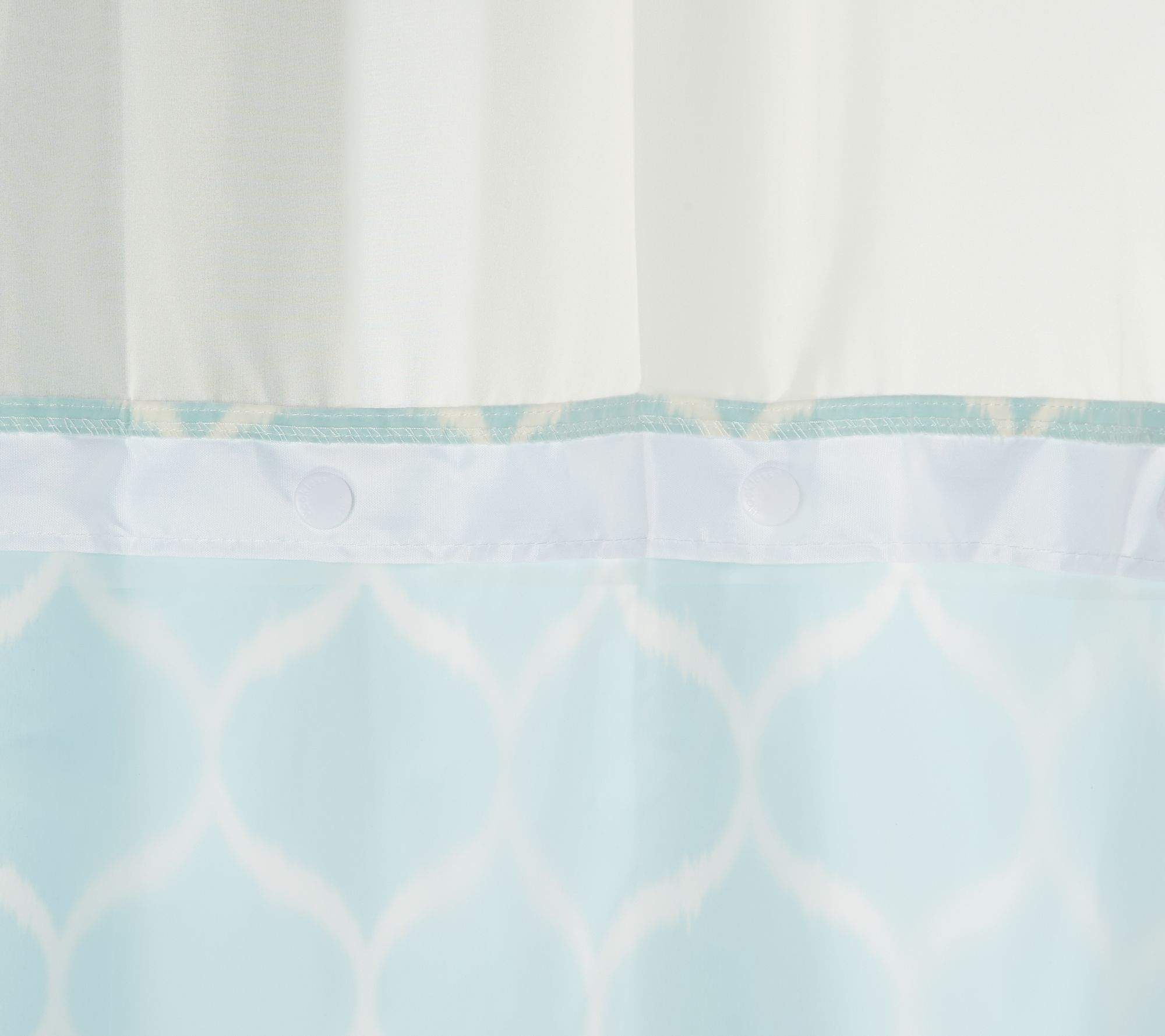 EZ ON by Hookless Ogee Print Design Shower Curtain with Liner