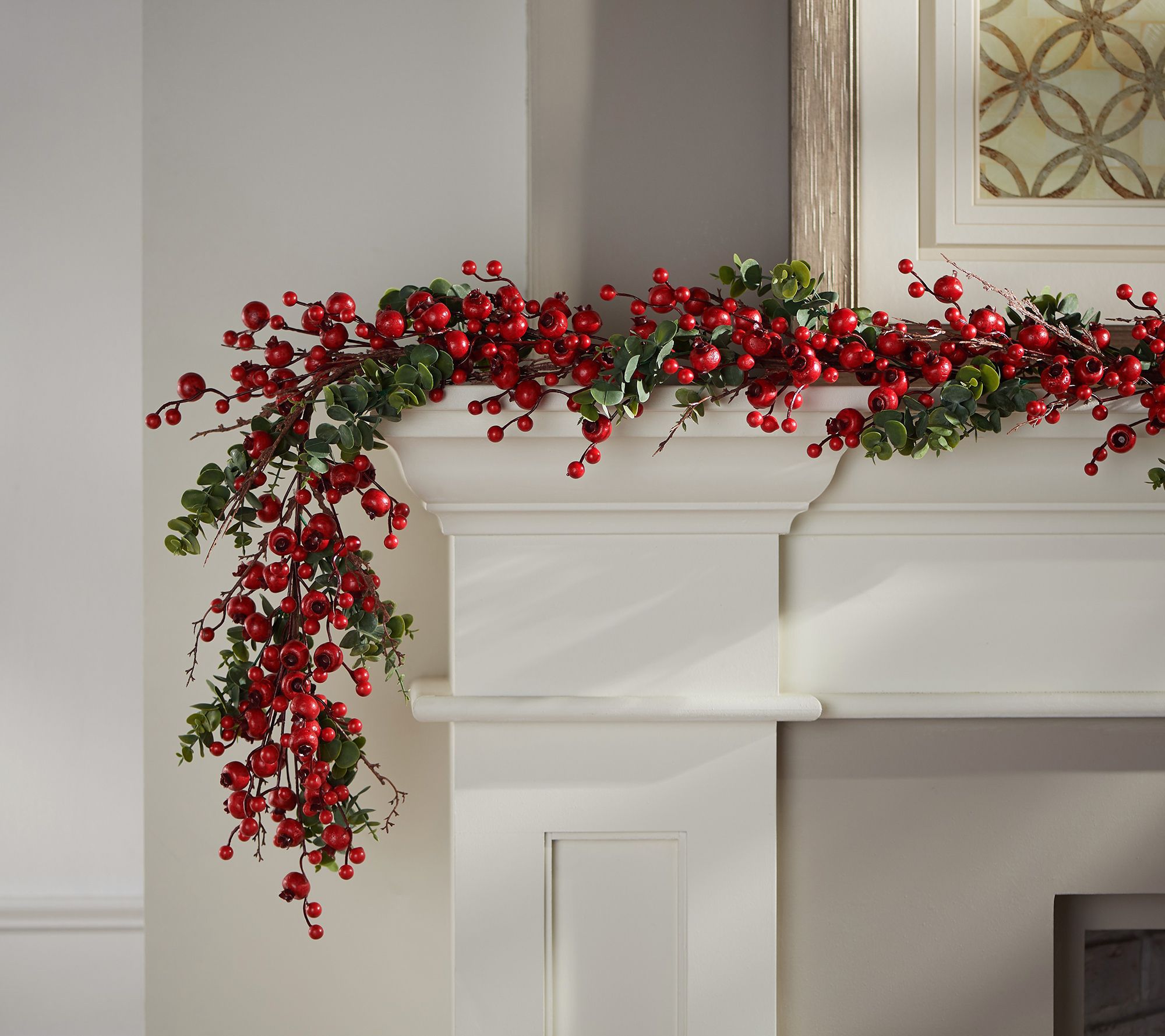 4 ft Red and White Berry Flexible Garland by Valerie H201232 