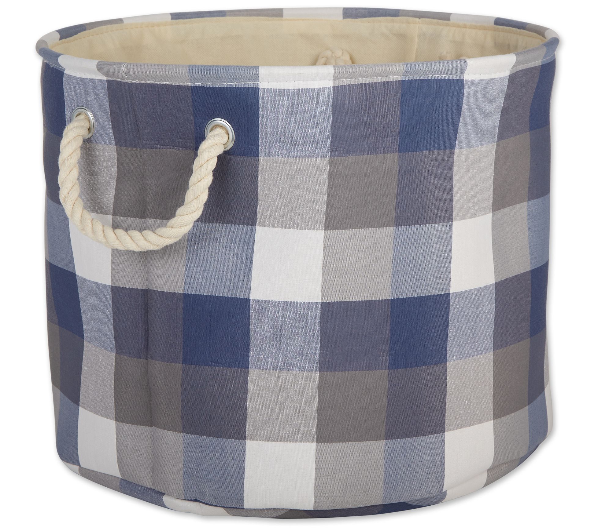 Design Imports Polyester Bin Tri Color Round La rge