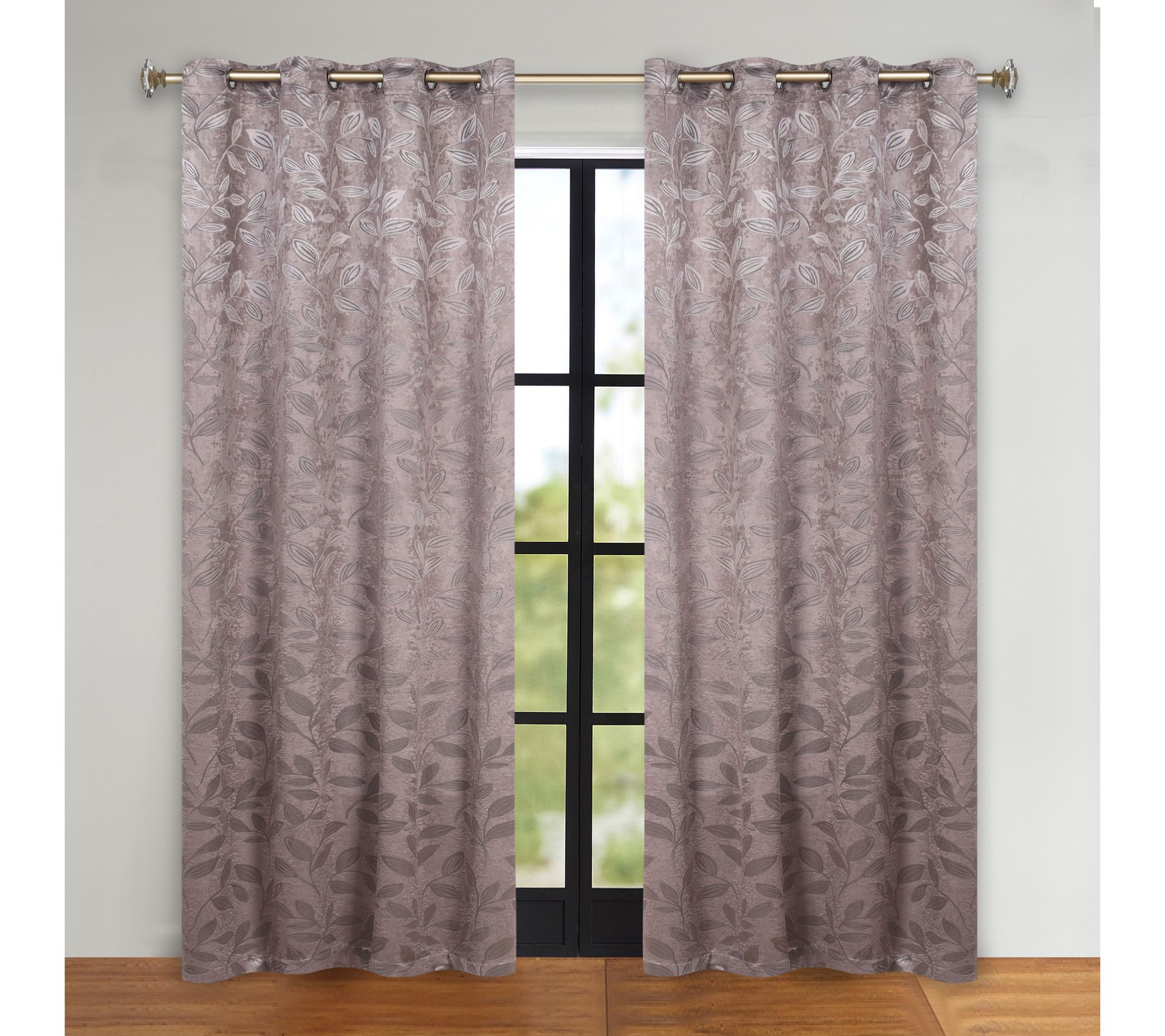 Superior Leaves Blackout Panel Curtains (Set Of2), 52 X 84