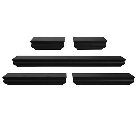 Melannco 5-Piece Black Moulding Shelves
