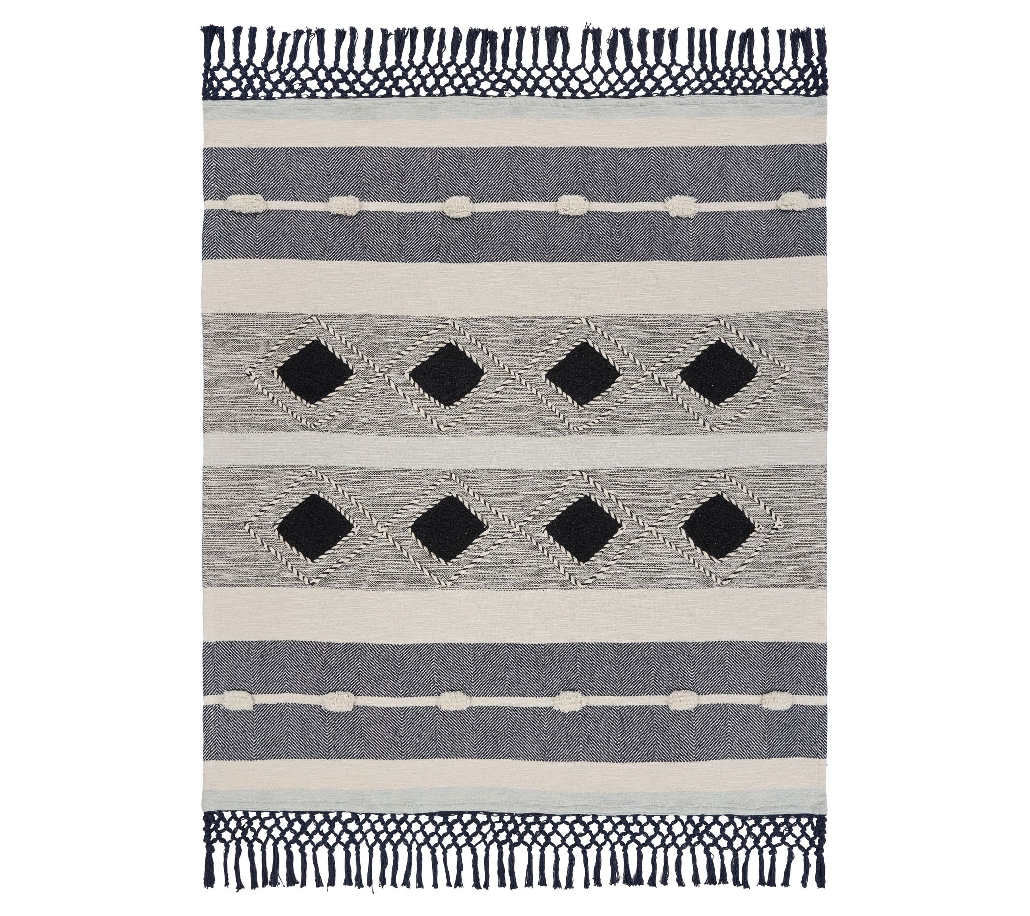 Ox Bay Trading Multicolored Modern Geometric Throw Blanket