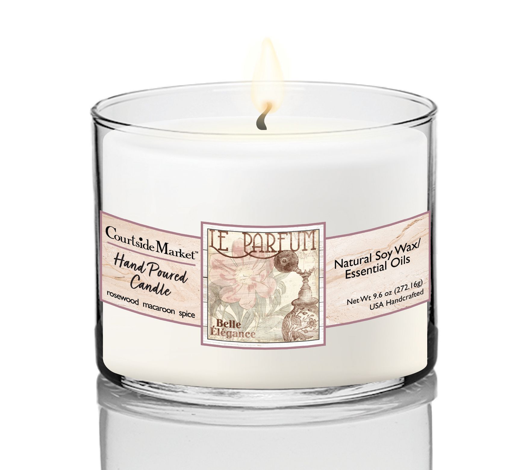 Courtside Market Floral Perfume Circular CandleGlass 9.6 oz.