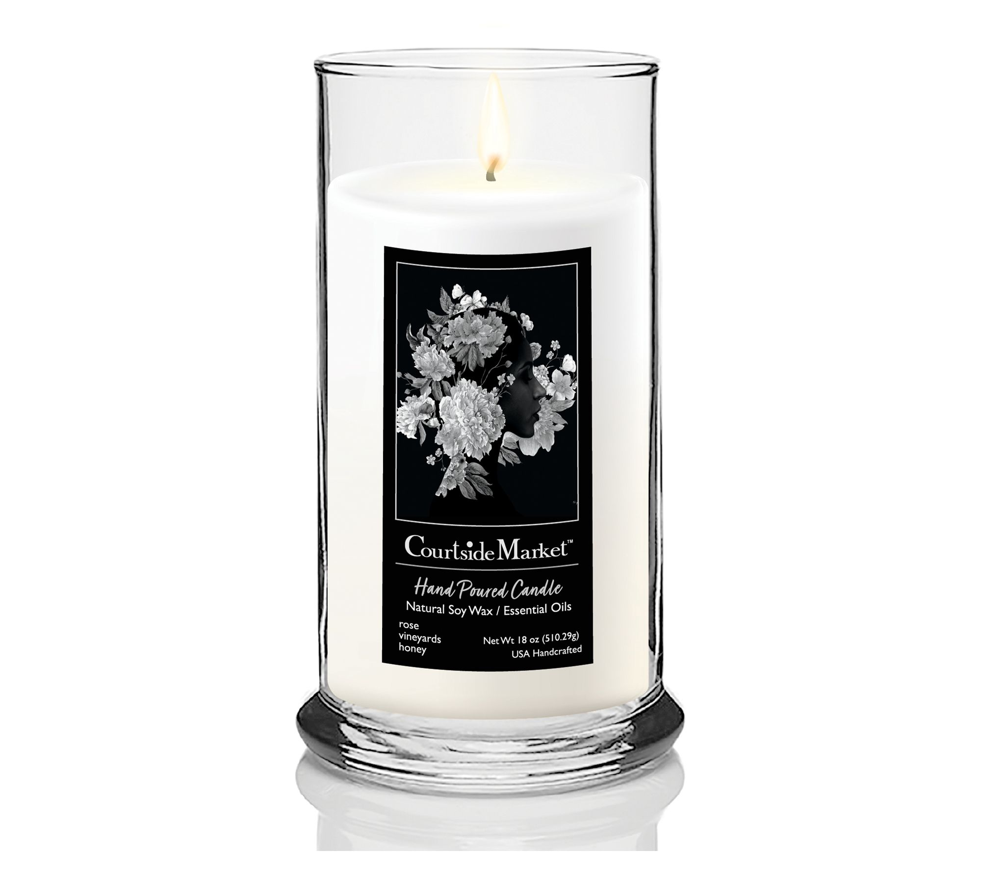 Courtside Market Square Floral I Status CandleGlass 18 oz.