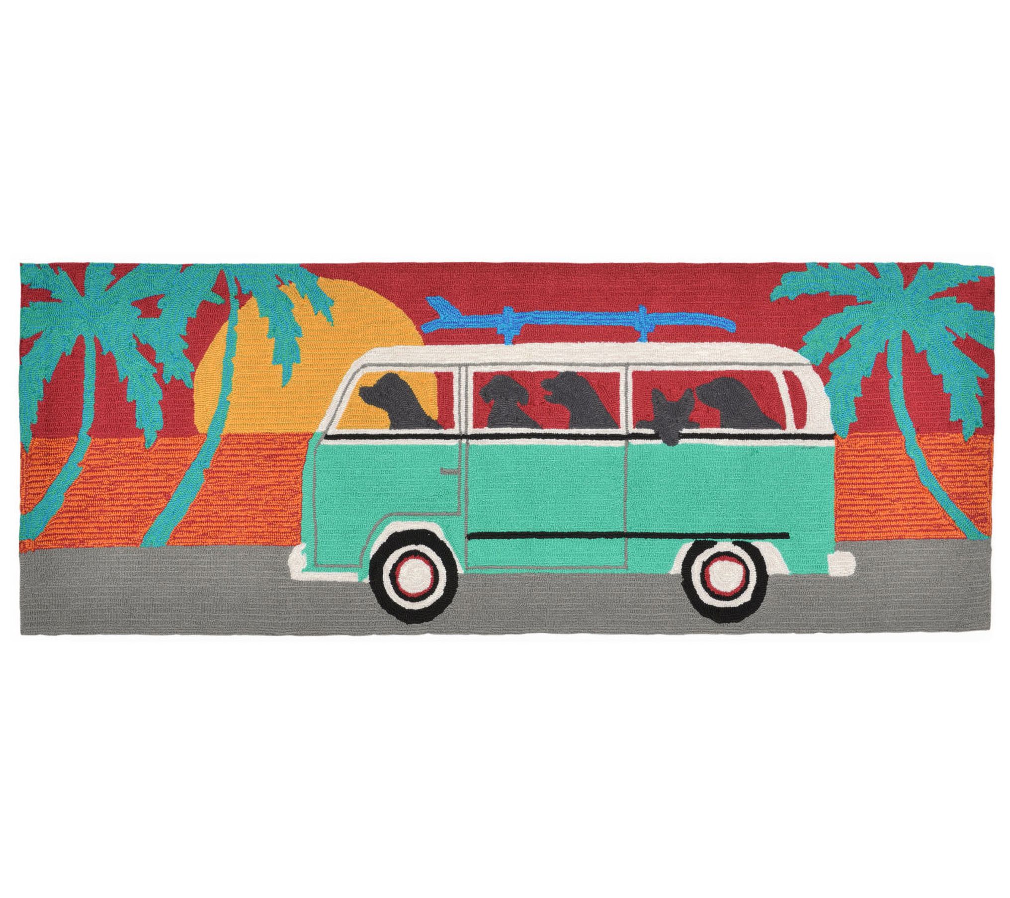 Liora Manne Frontporch Beach Trip Rug Turquoise 24" x 60"