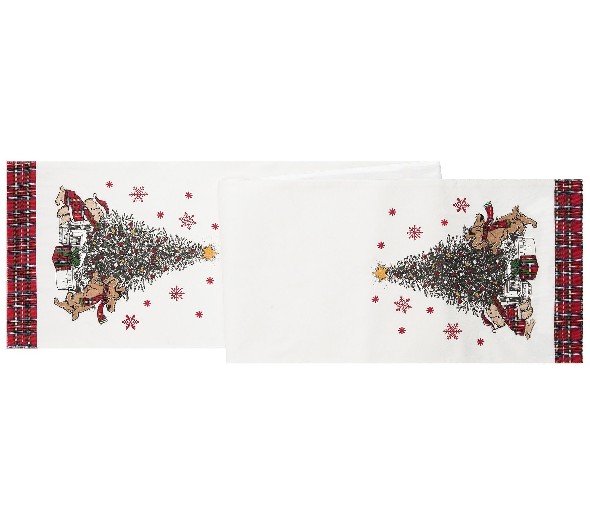 13" x 72" Festive Dogs Table Runner by Valerie