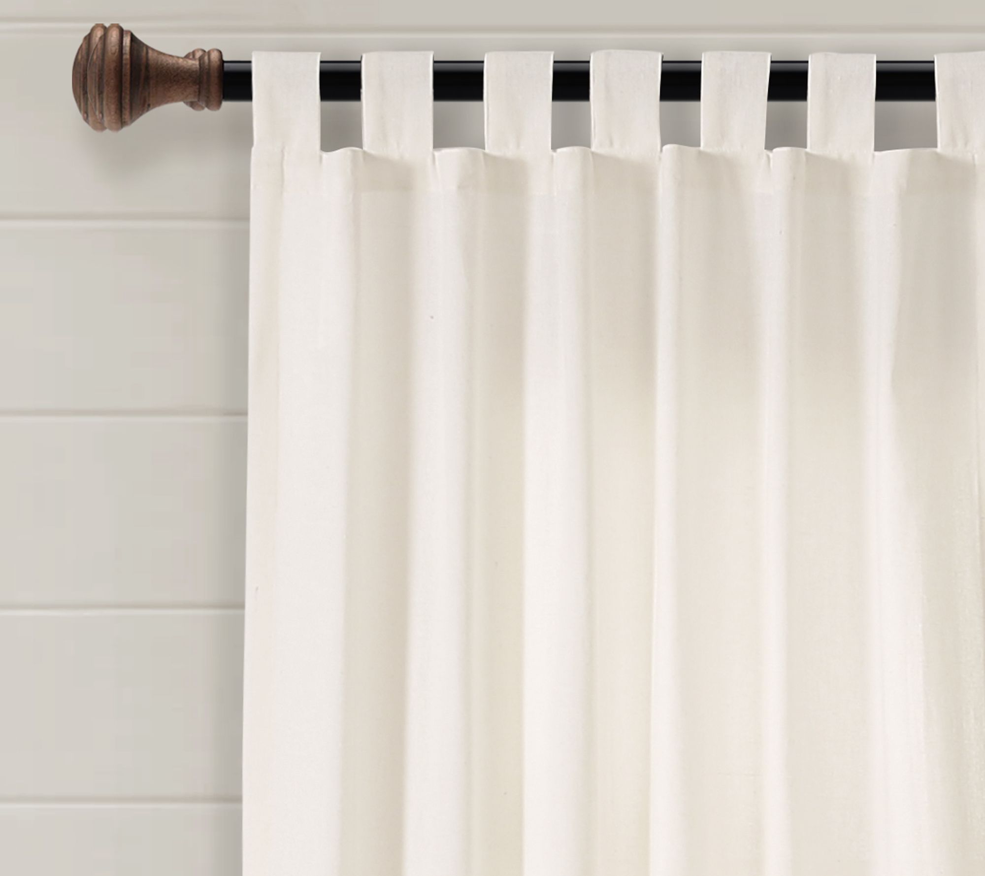 Farmhouse Faux Linen Curtain Panel  84X40 by Lush Decor