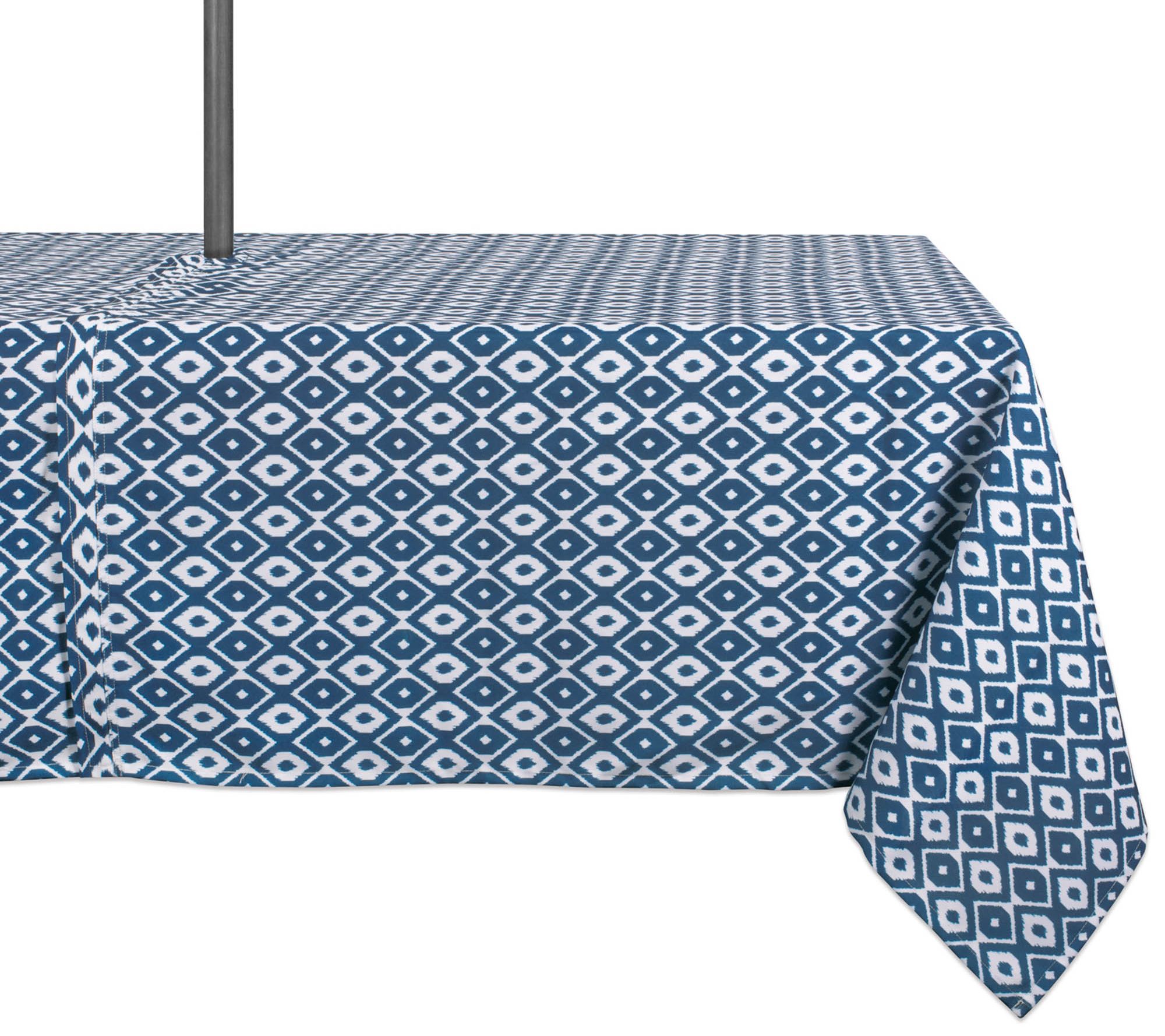 Design Imports Ikat Outdoor Tablecloth w/ Zipper 60" x 84"