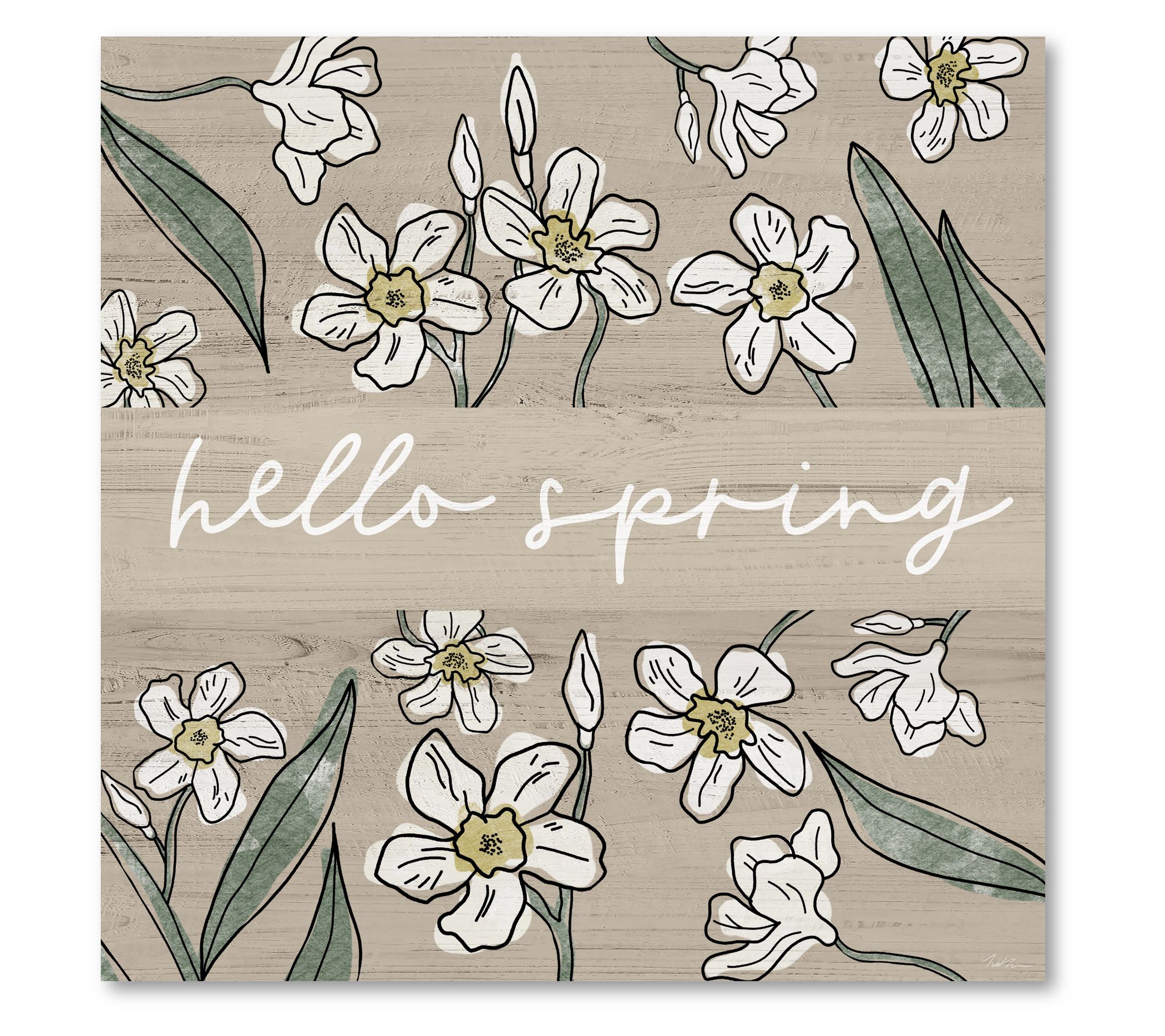 Courtside Market Hello Spring 16x16 Canvas WallArt