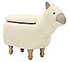 Critter Sitters 15" Seat Height White Llama Storage Ottoman