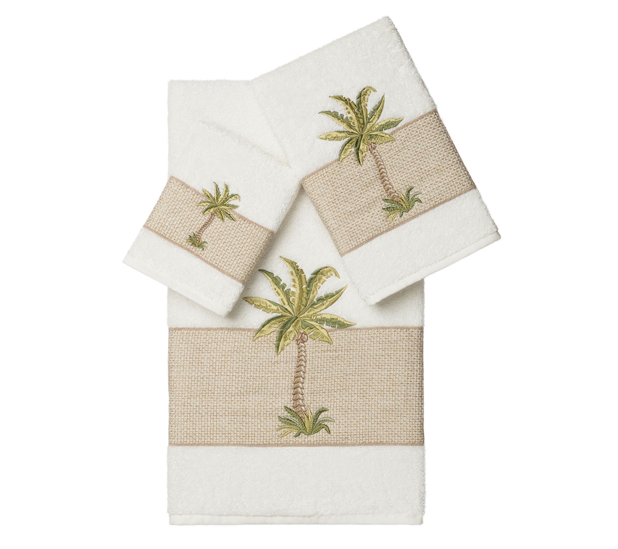 Linum Home Textiles Colton 3PC Embellished Towel Set