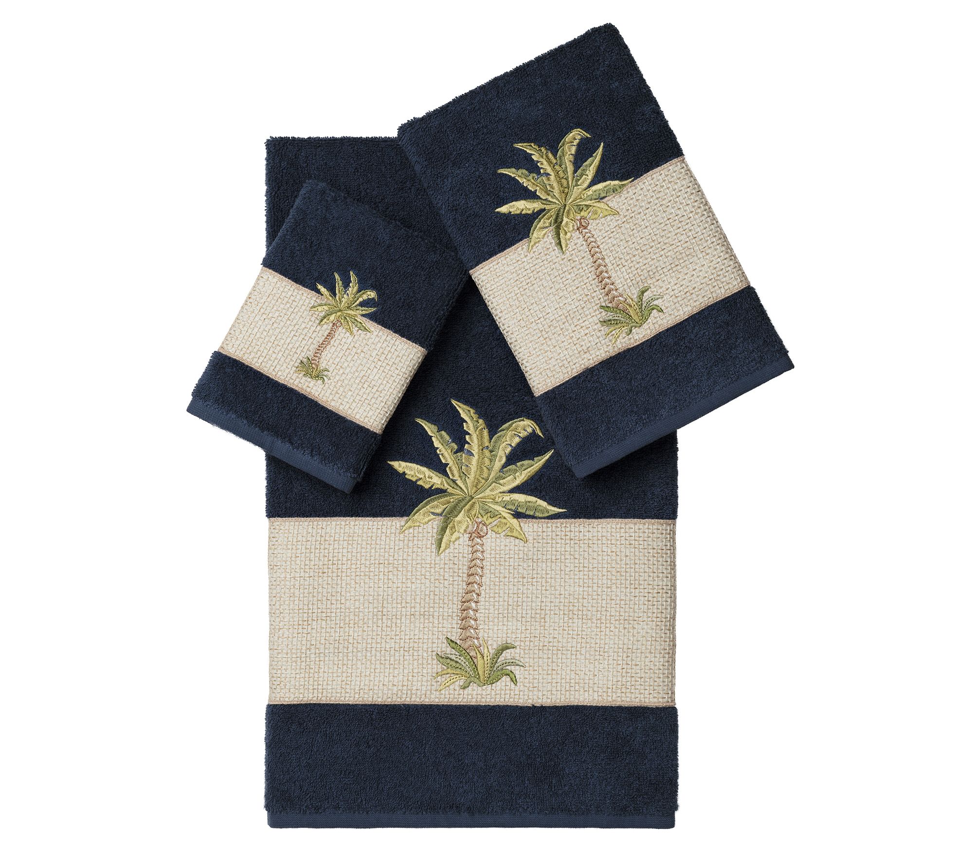 Linum Home Textiles Colton 3PC Embellished Towel Set