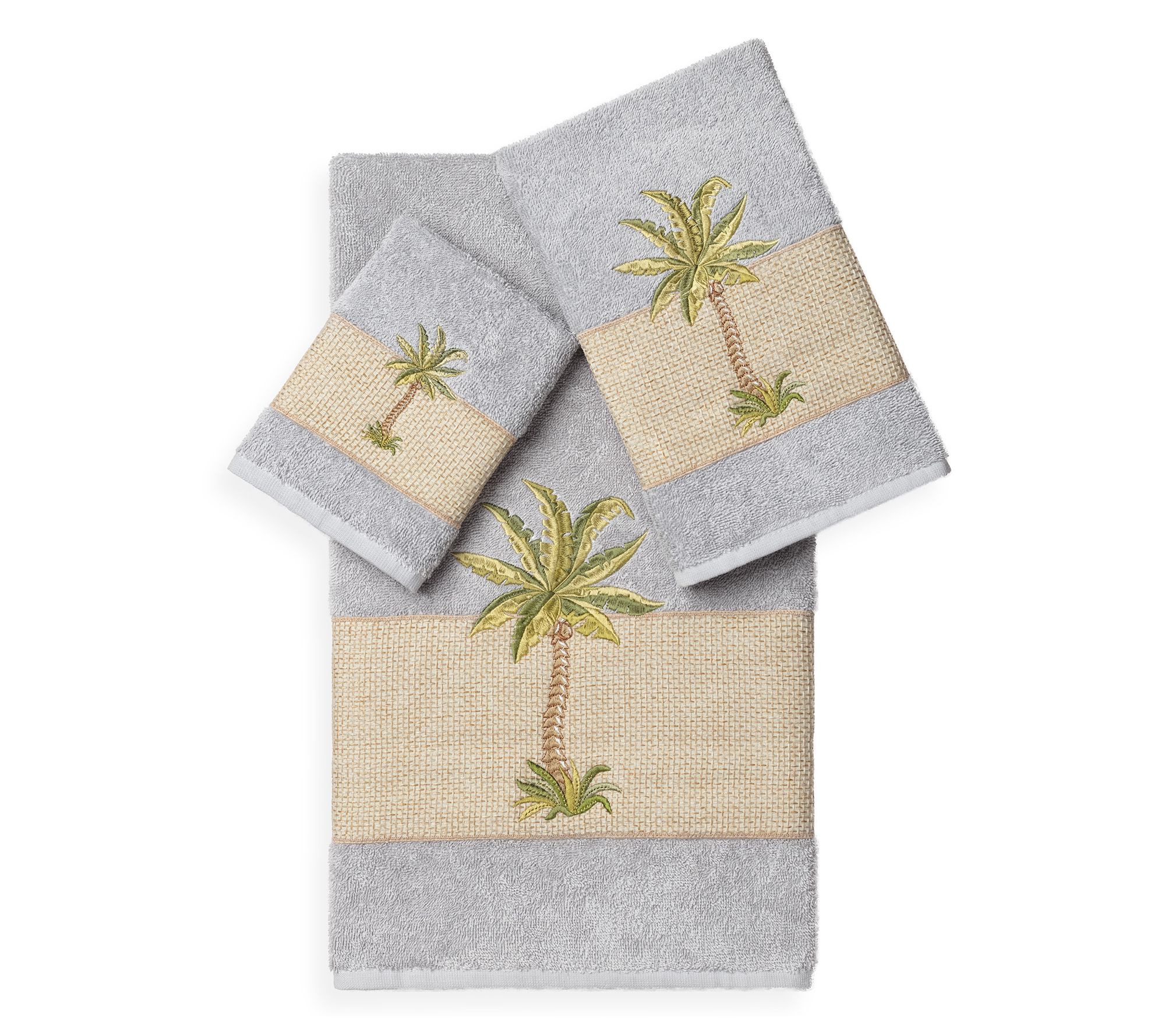 Linum Home Textiles Colton 3PC Embellished Towel Set