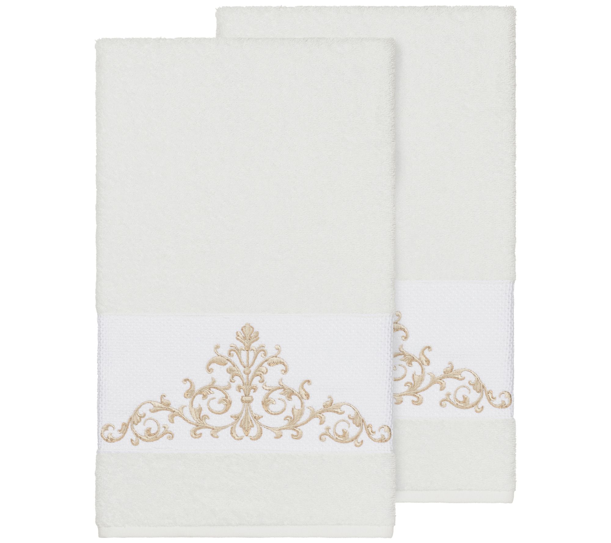 Linum Home Textiles Scarlet 2PC Embellished Bath Towel Set